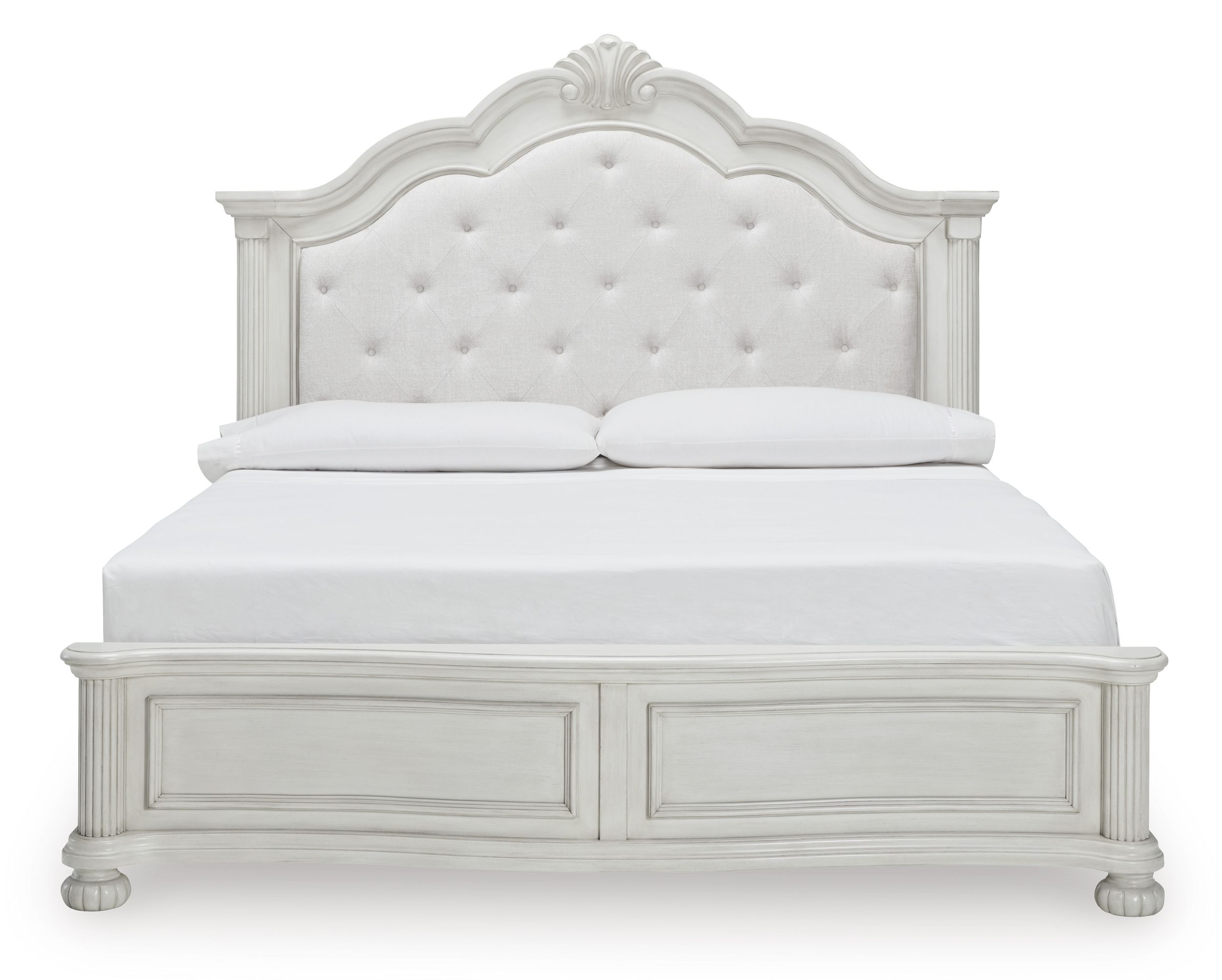 Montelaine Wood/Fabric Upholstered Panel Bed, King Size
