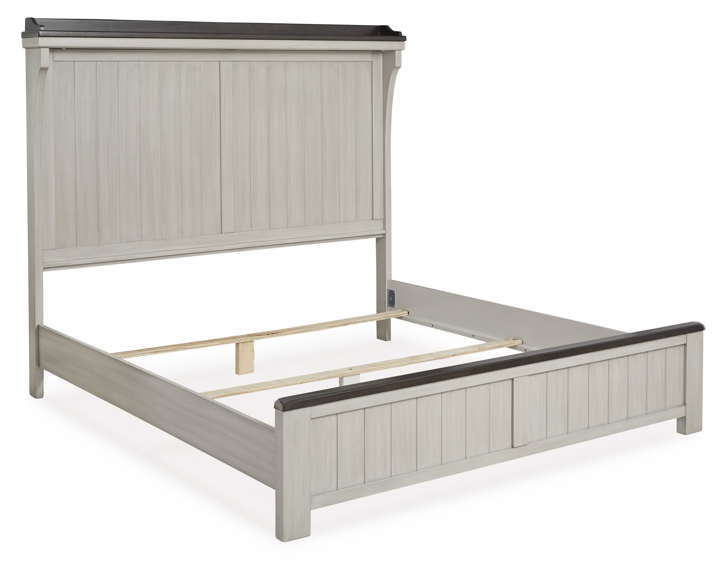 Darborn Wood Veneer California King Size Panel Bed with LED Lighting