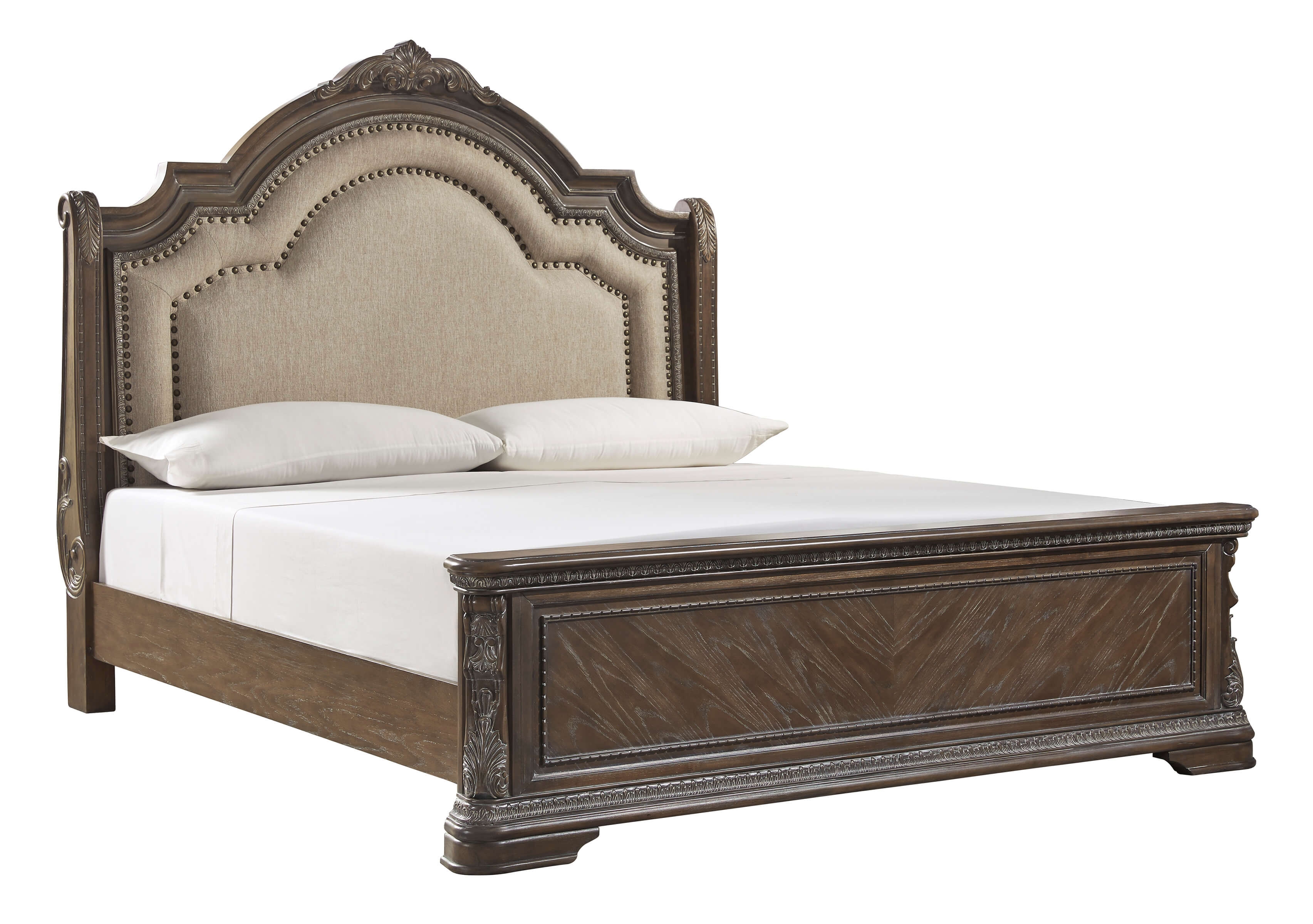 Charmond Fabric Upholstered Sleigh Bedroom Set
