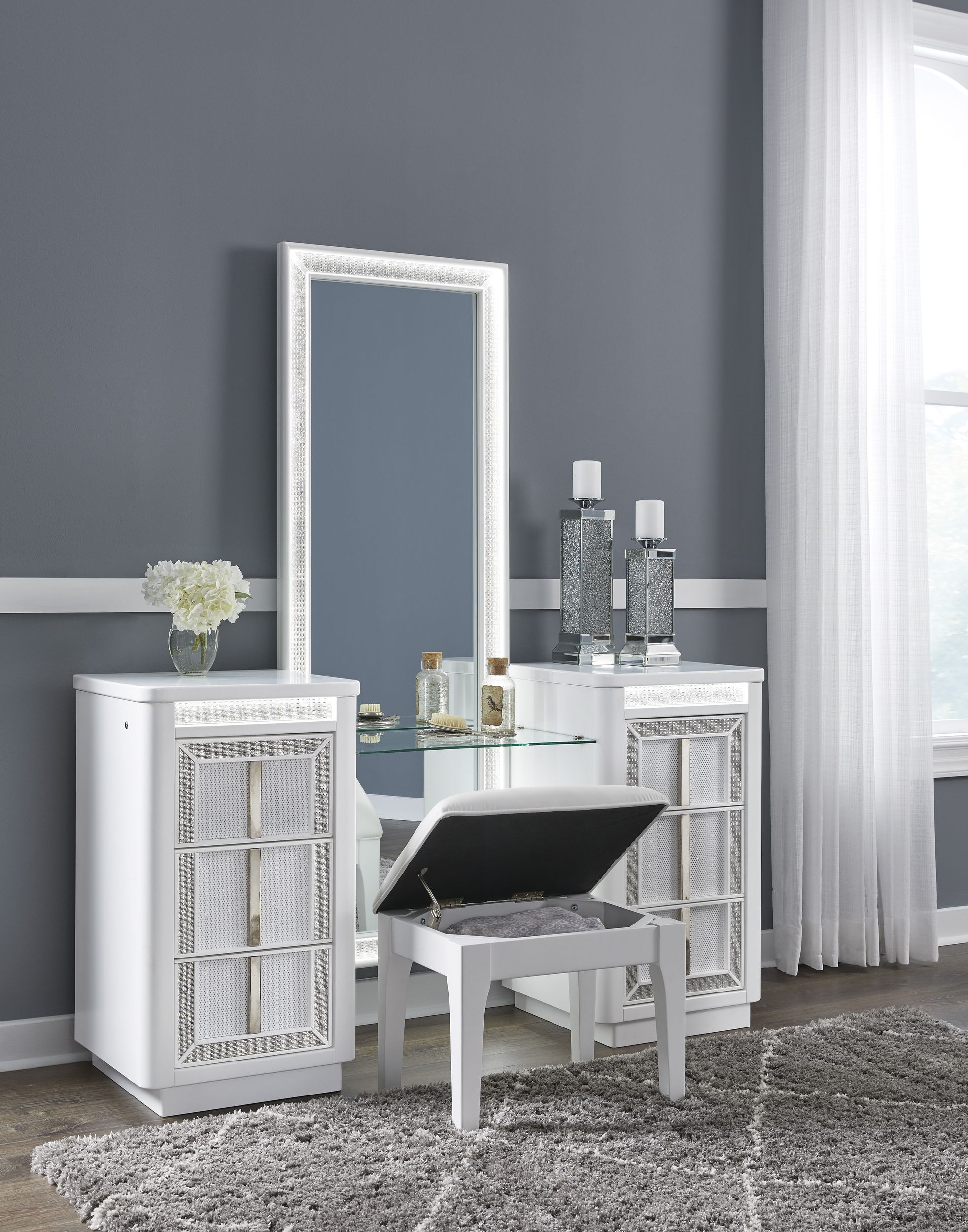 Chalanna Vanity Desk w/LED Light