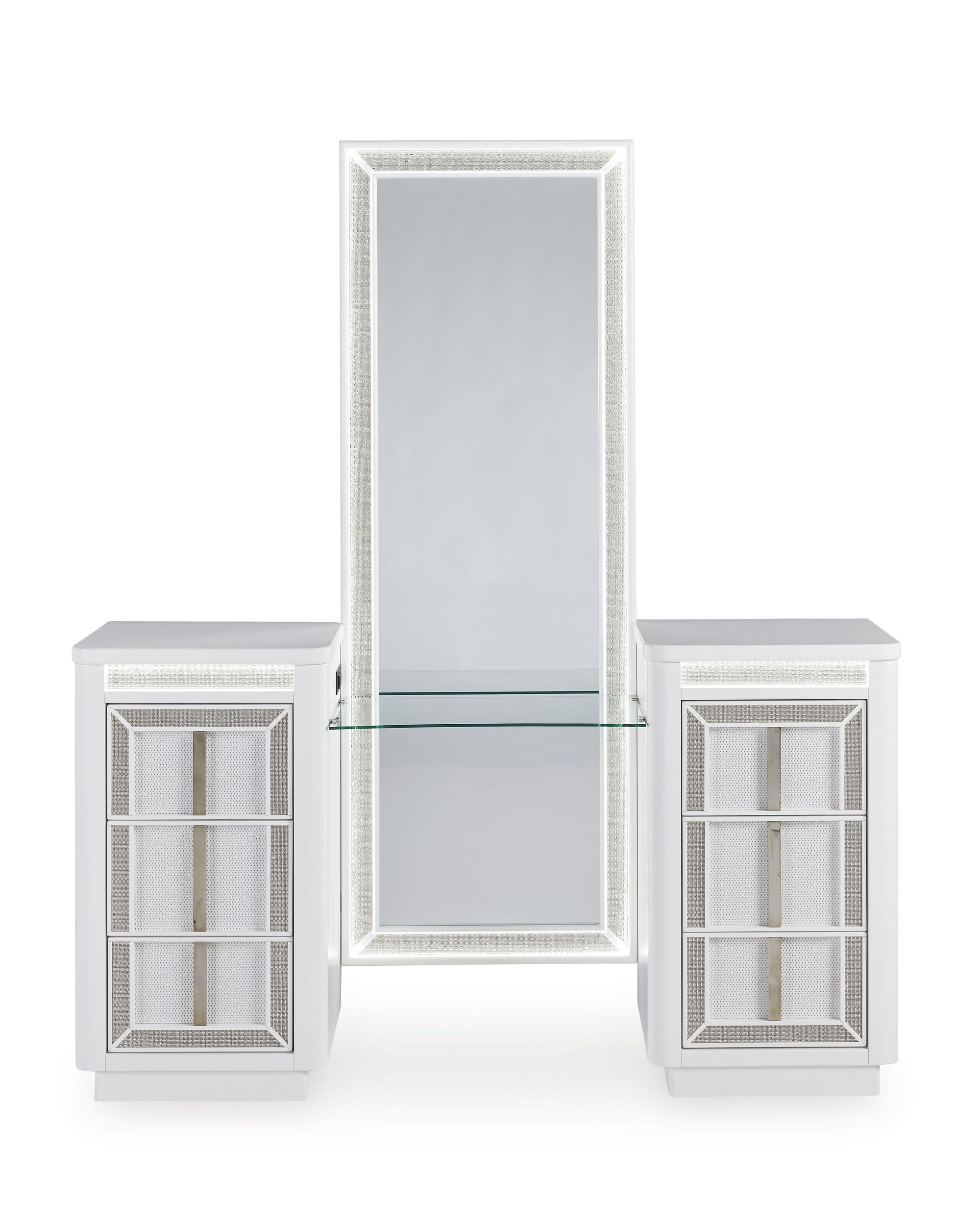 Vanity Desk with Mirror and LED Lights