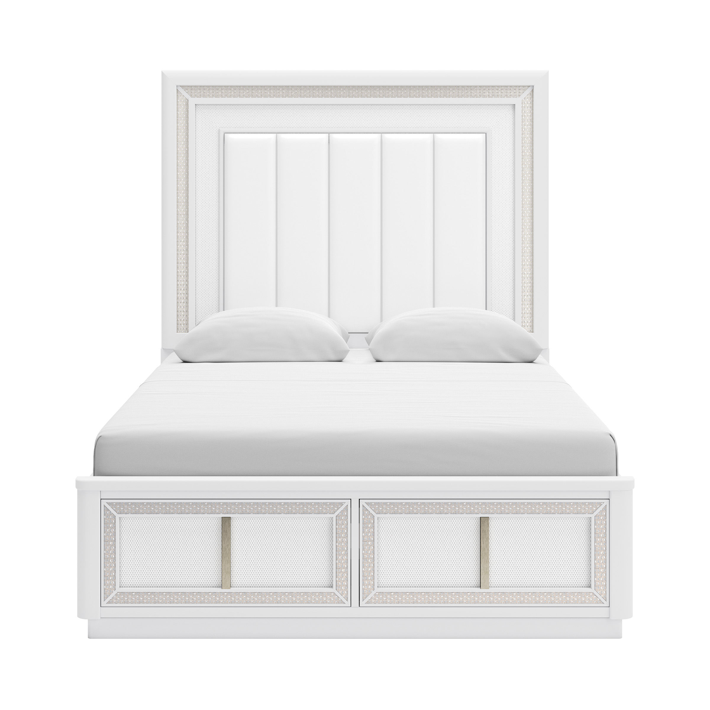 Chalanna Upholstered Storage Bed w/LED Light, Queen Size