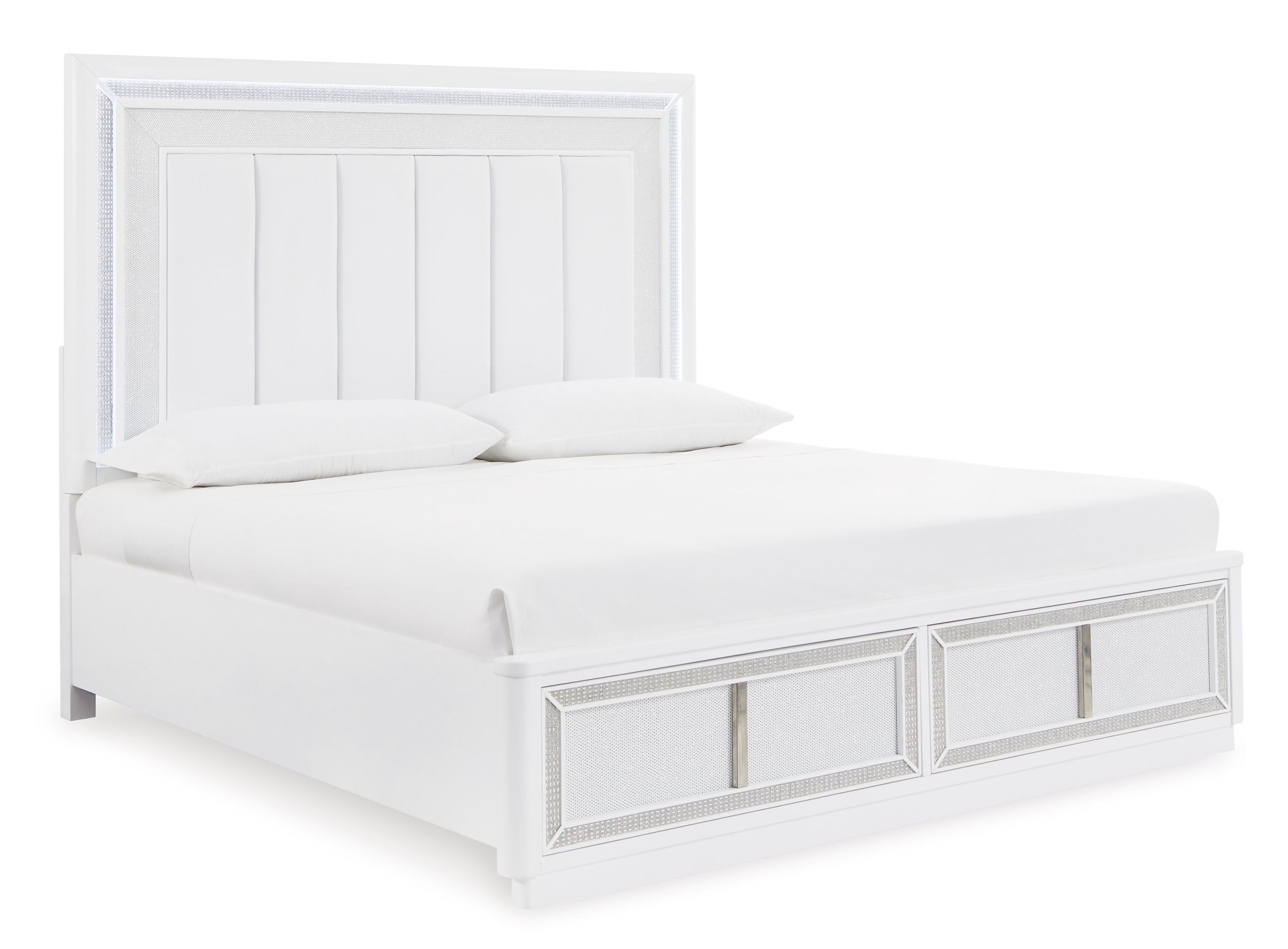 Chalanna Upholstered Storage Bed w/LED Light, California King Size