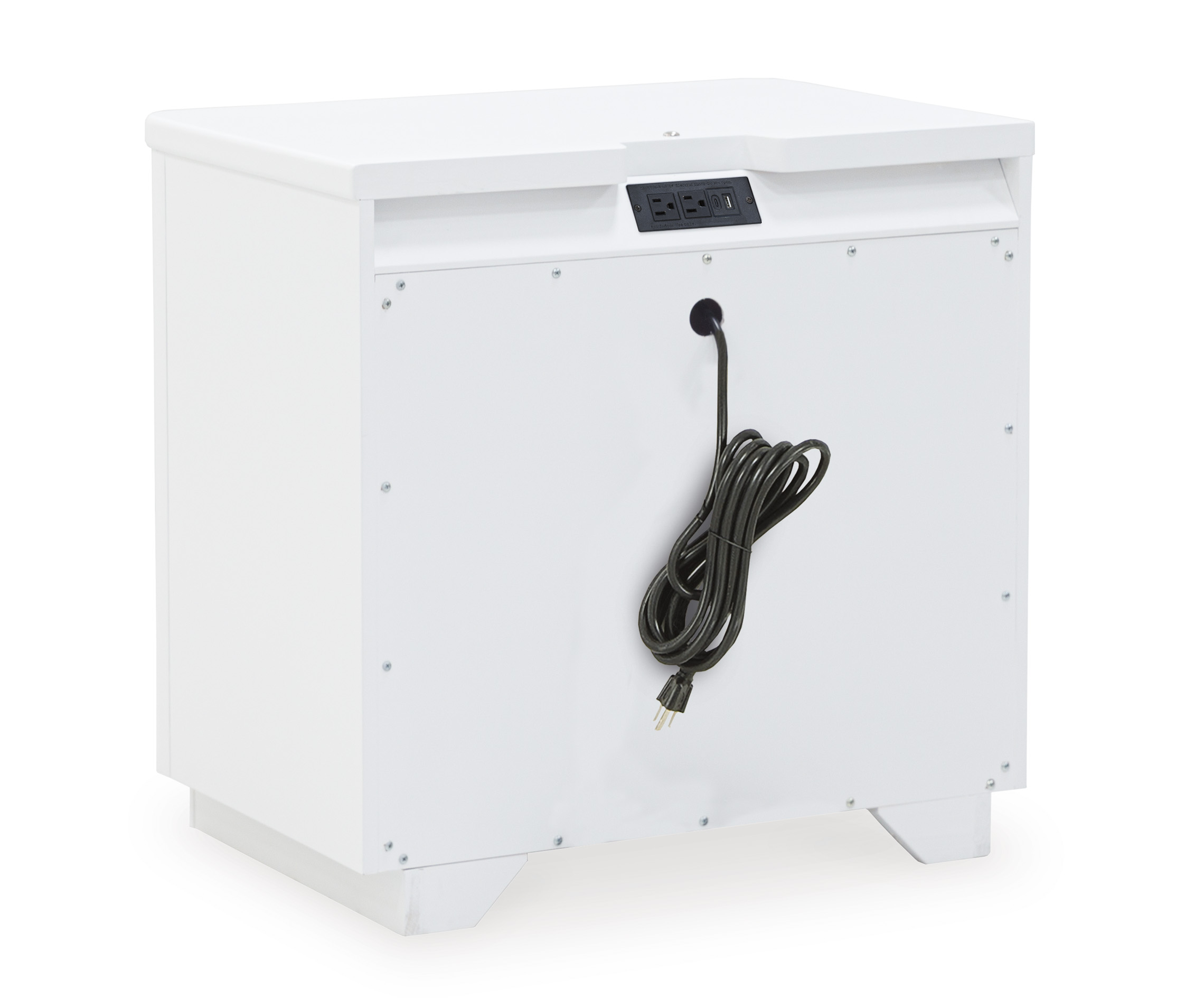 Chalanna Wood 2-Drawer Nightstand w/LED Light & USB Charger