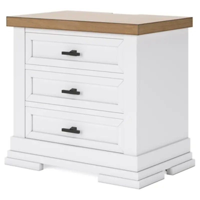 SM Ashbryn Wood Nightstand w/3 Drawers
