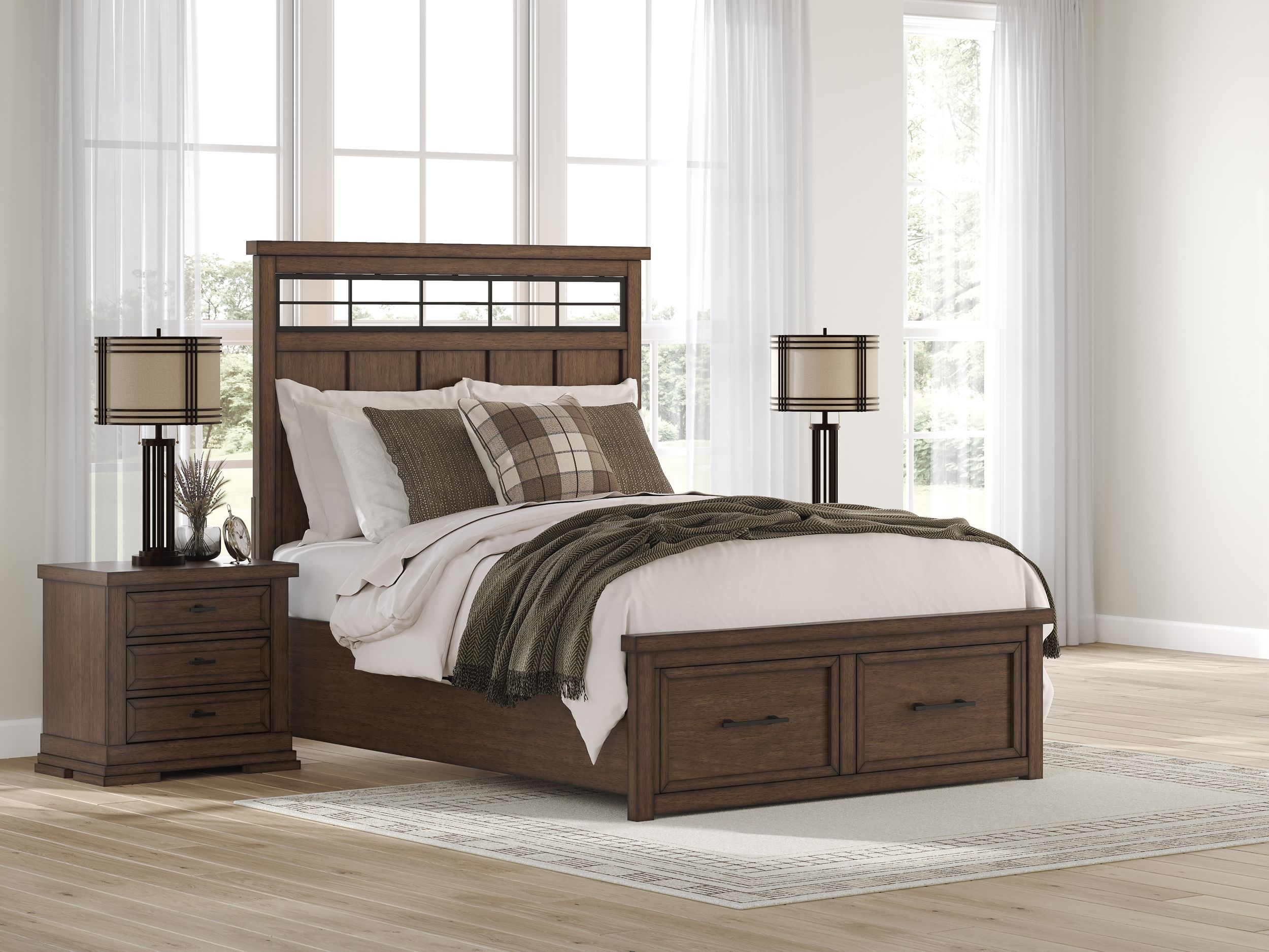 Taffenbrook Wood Panel Storage Bed