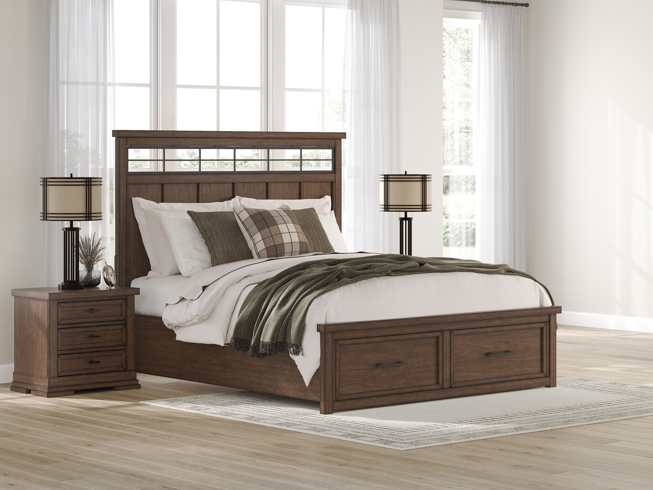 Taffenbrook Wood Panel Storage Bed, King Size