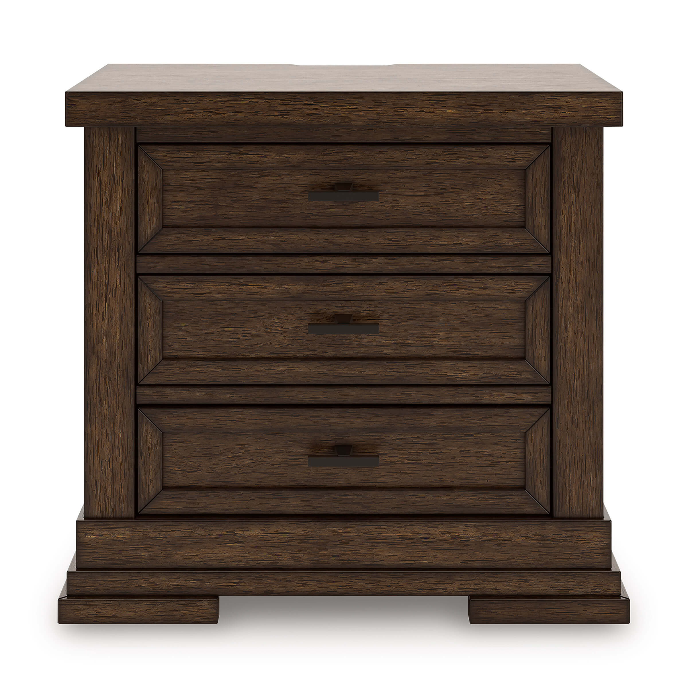 Taffenbrook Wood 3-Drawer Nightstand w/USB Charger & Power Supply