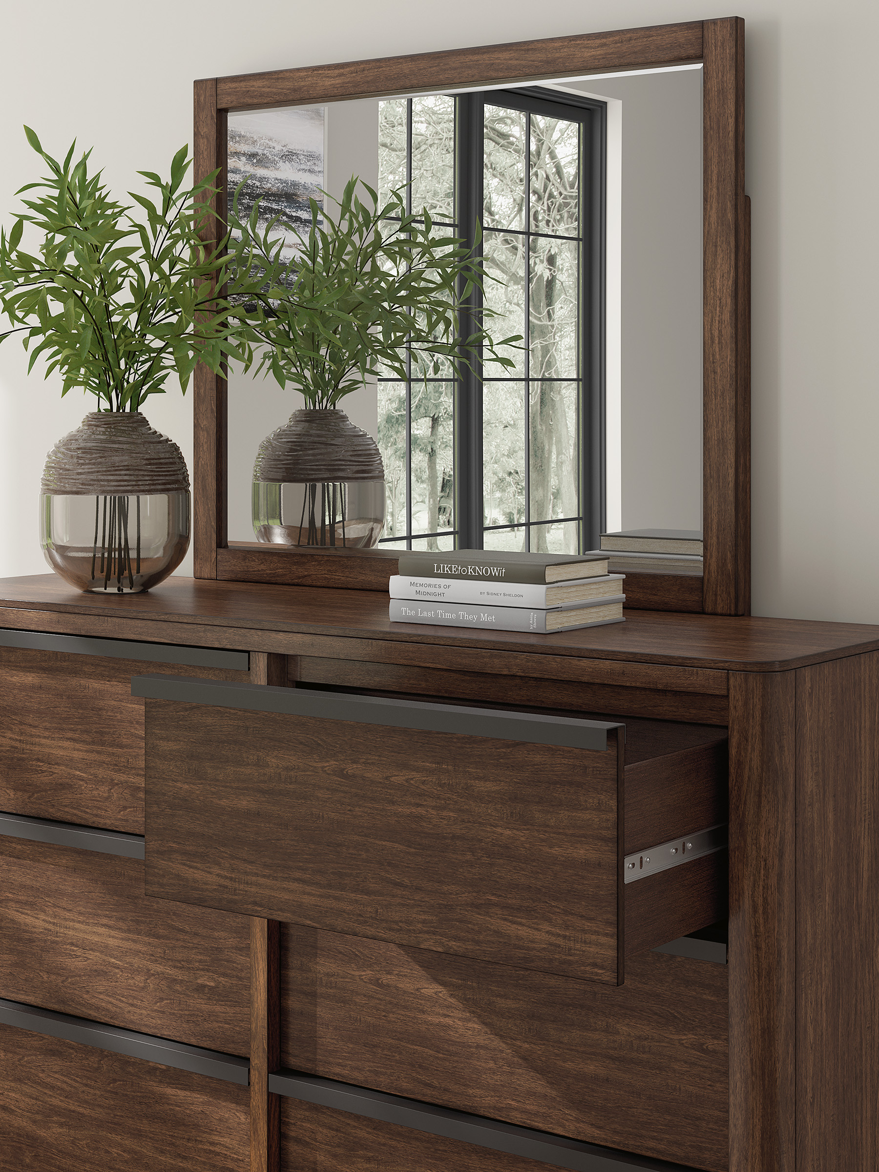 Dilenno Wood Double Dresser w/6 Drawers