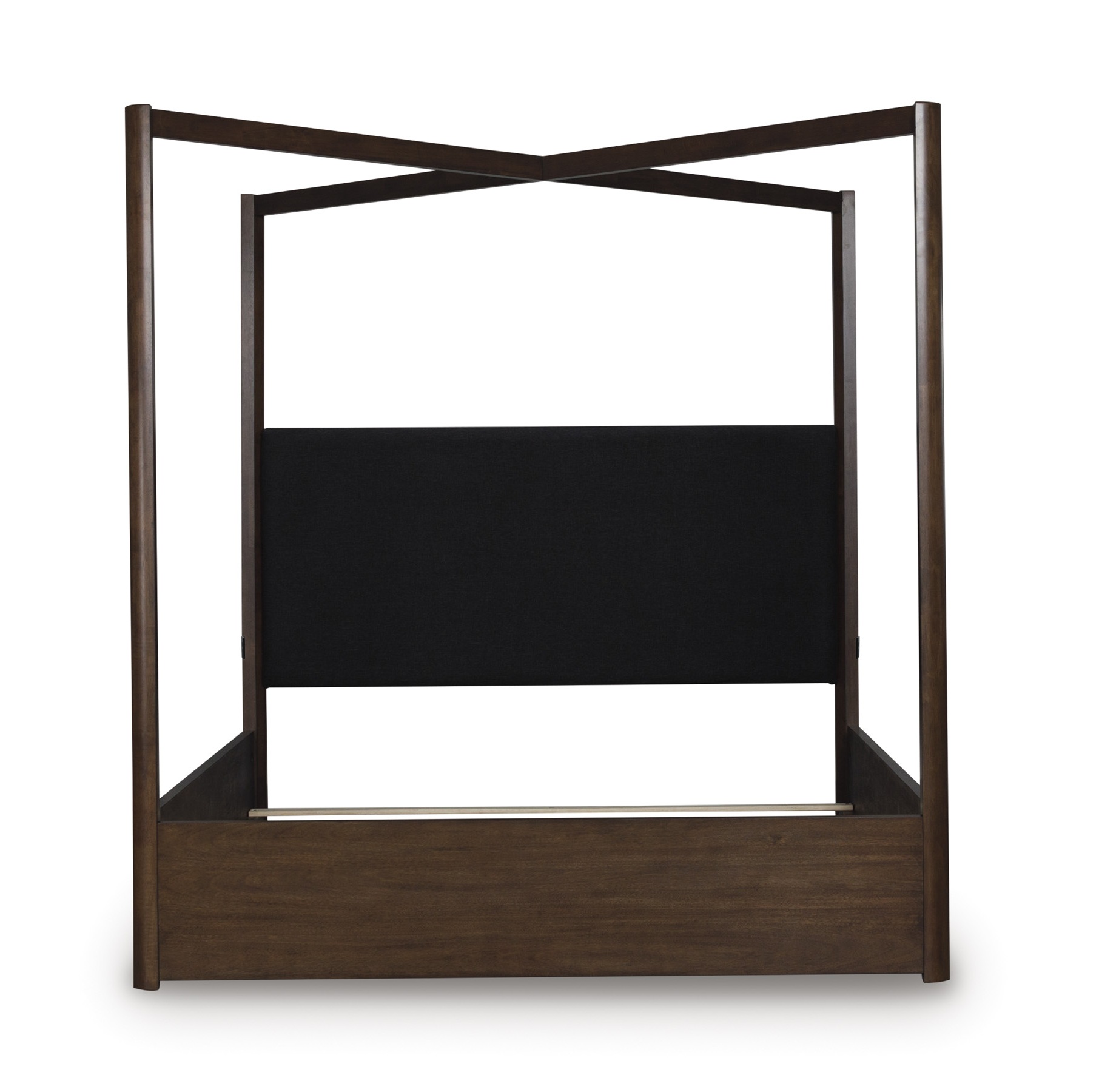 Dilenno Fabric/Wood Canopy Bed w/USB Charger, Queen Size