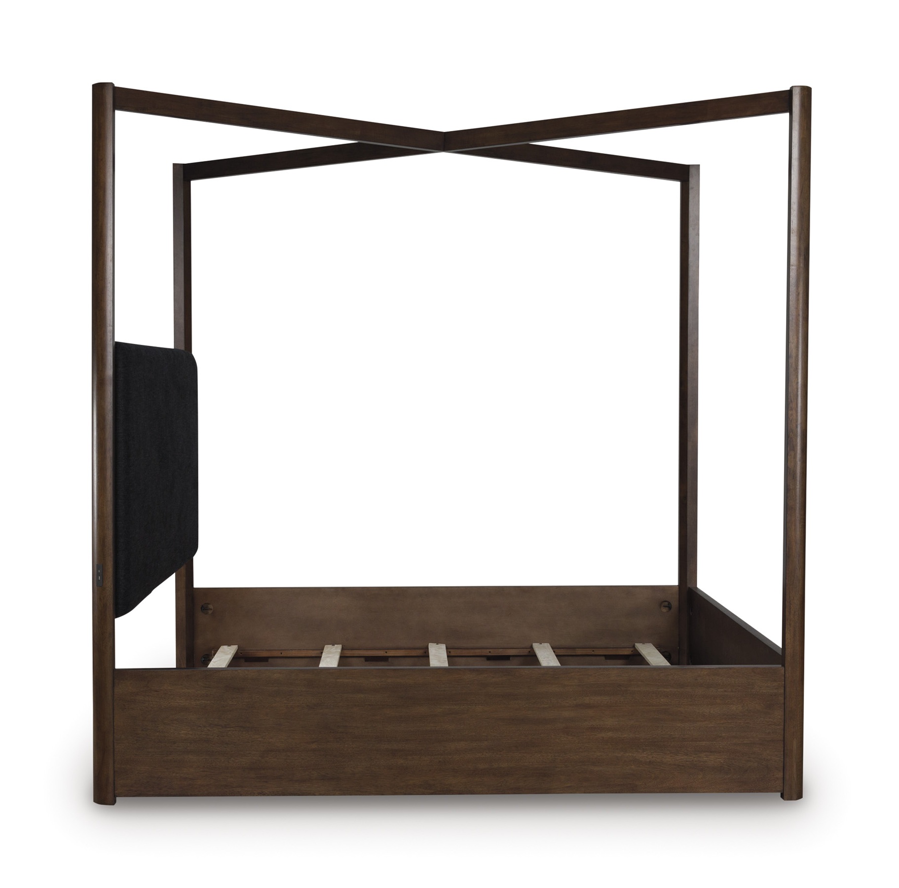 Dilenno Fabric/Wood Canopy Bedroom Set w/USB Charger