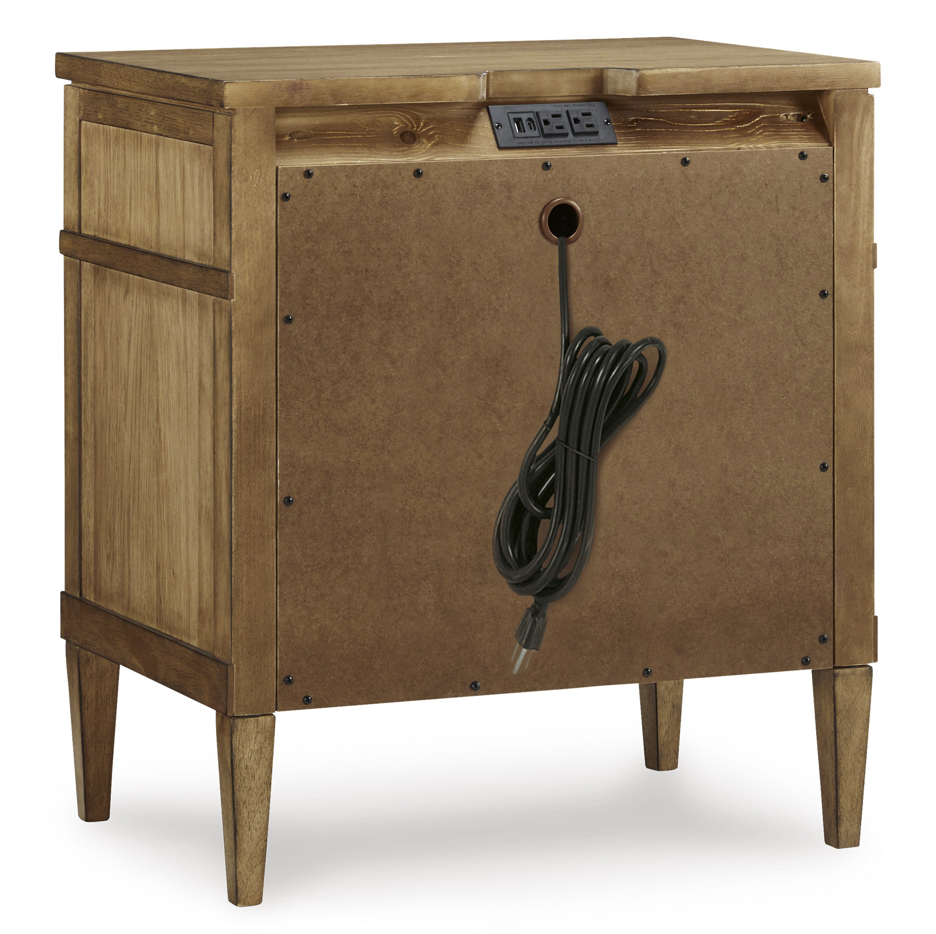 Sharlance Wood/Wood Veneer Night Stand w/3 Drawers