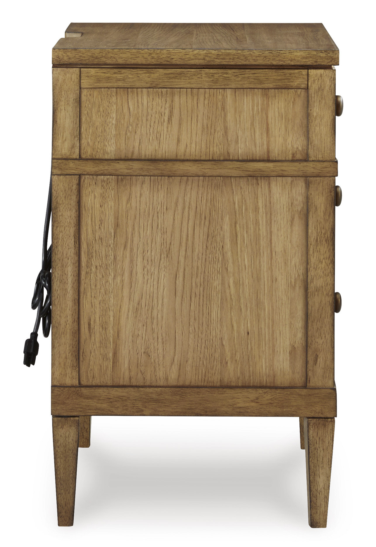 Sharlance Wood/Wood Veneer Night Stand w/3 Drawers