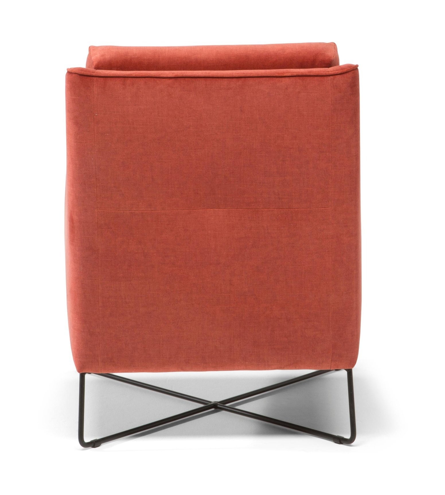 Regina Fabric/Leather Armchair w/ Metal Base