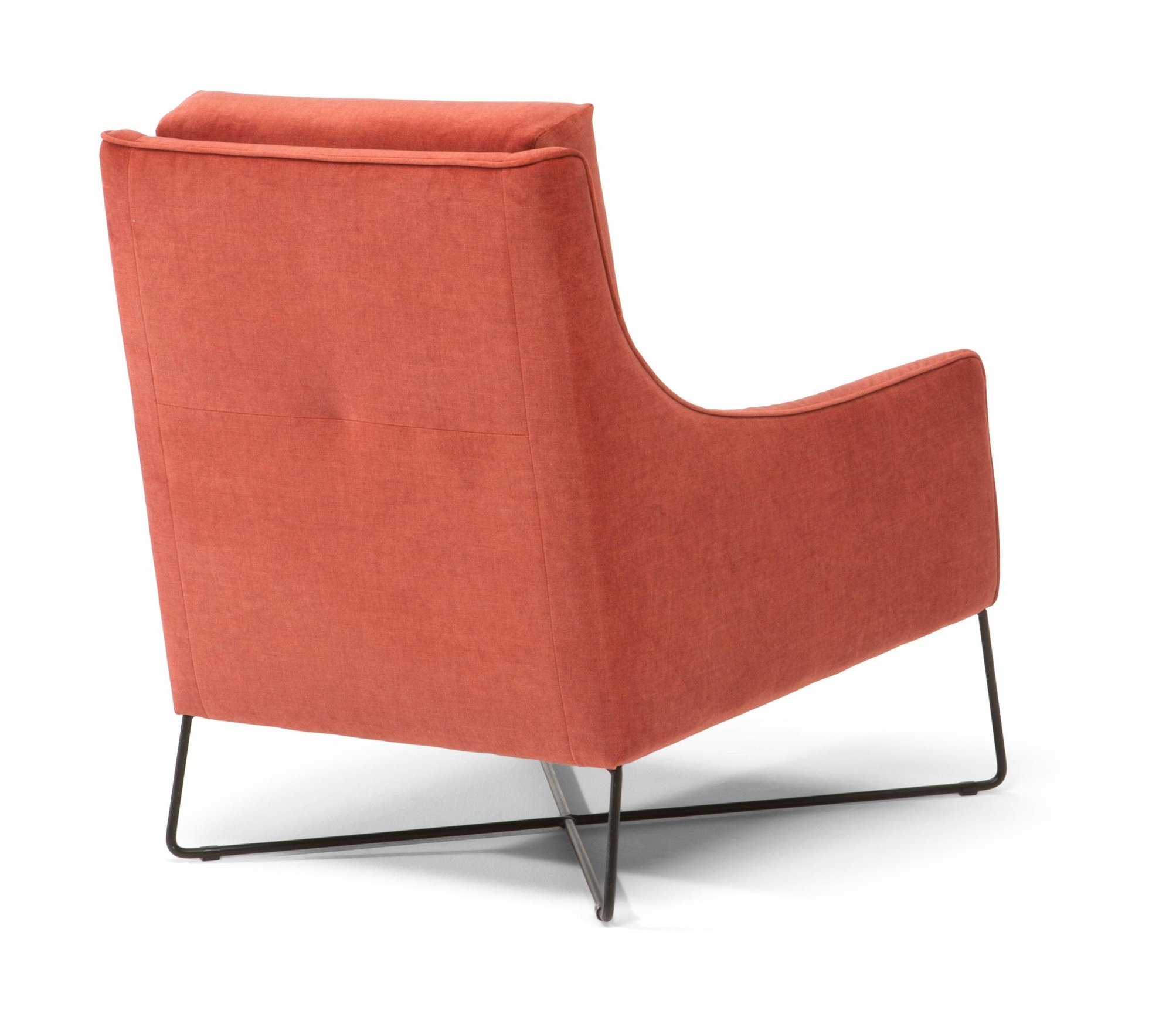 Regina Fabric/Leather Armchair w/ Metal Base