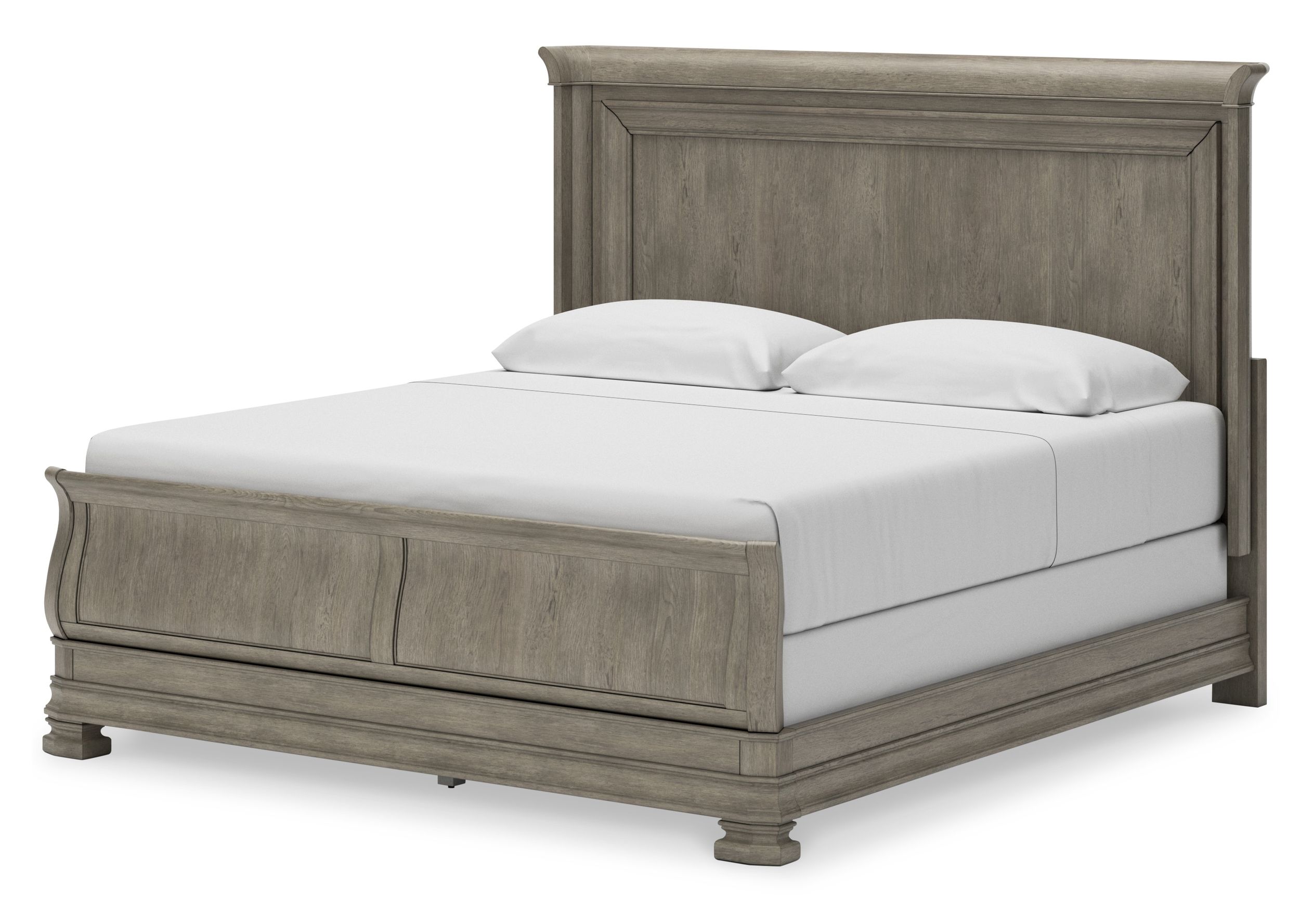 Lexorne Wood Sleigh Bed, King Size