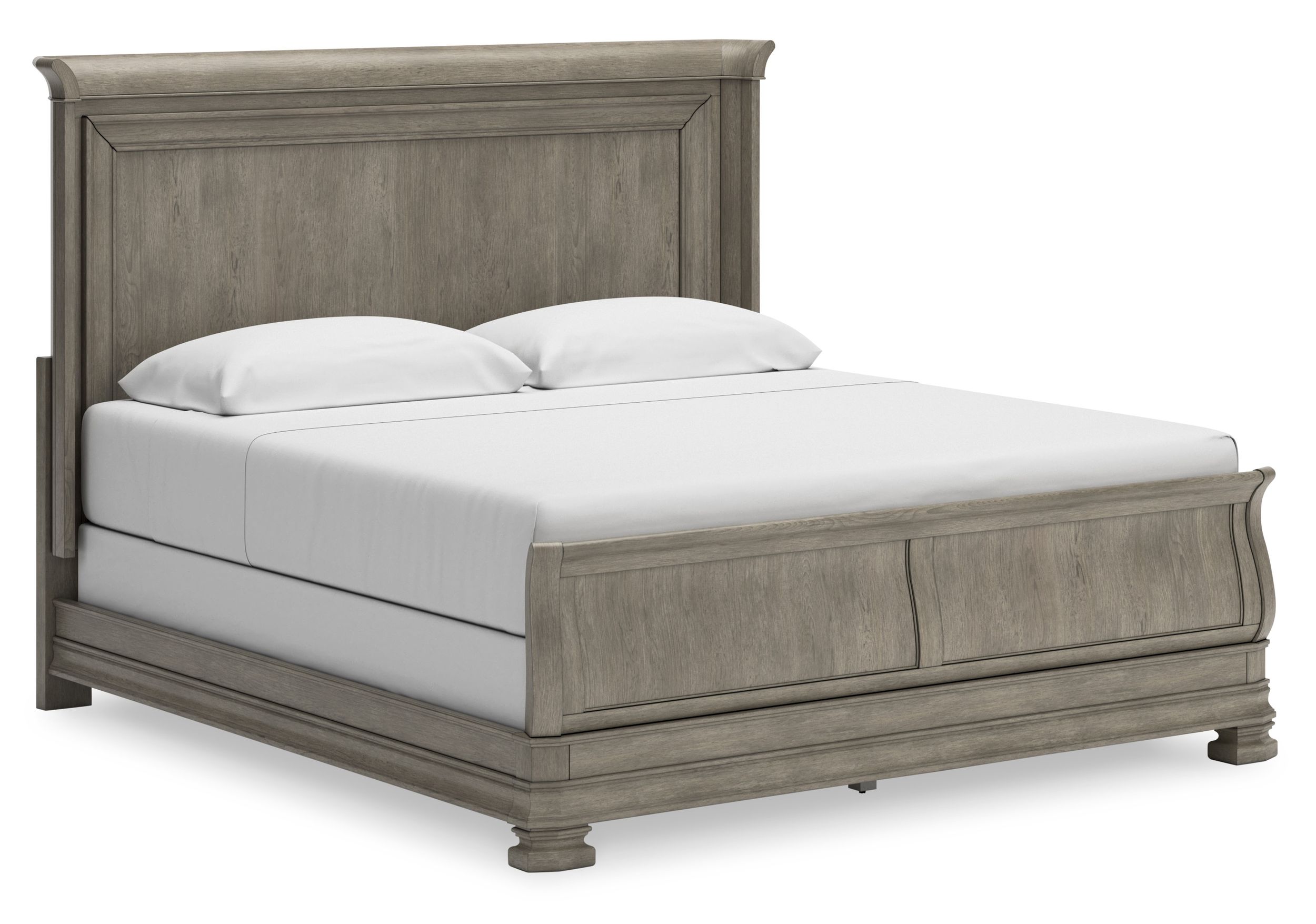Lexorne Wood Sleigh Bed, King Size