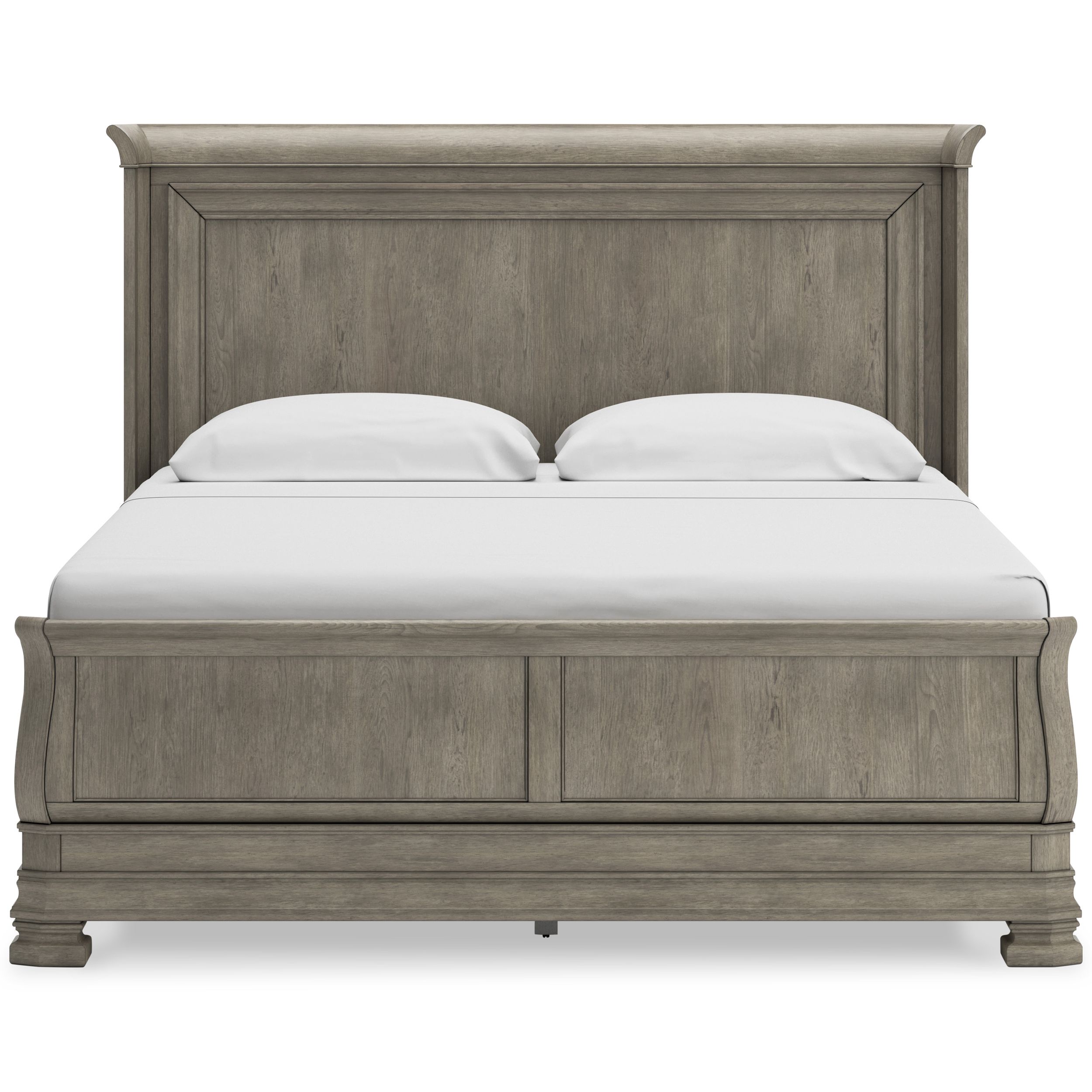 Lexorne Wood Sleigh Bed, King Size