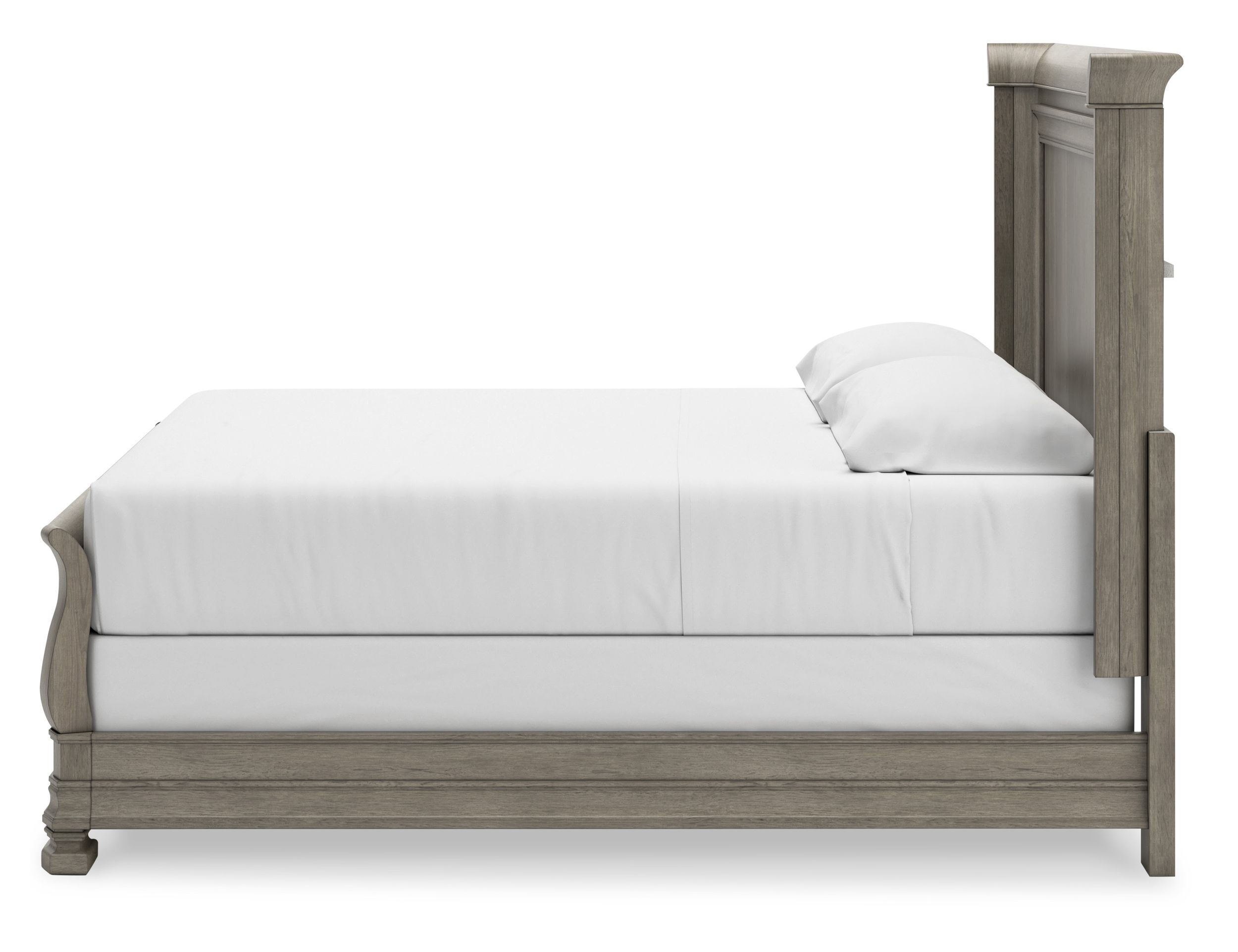 Lexorne Wood Sleigh Bed, King Size
