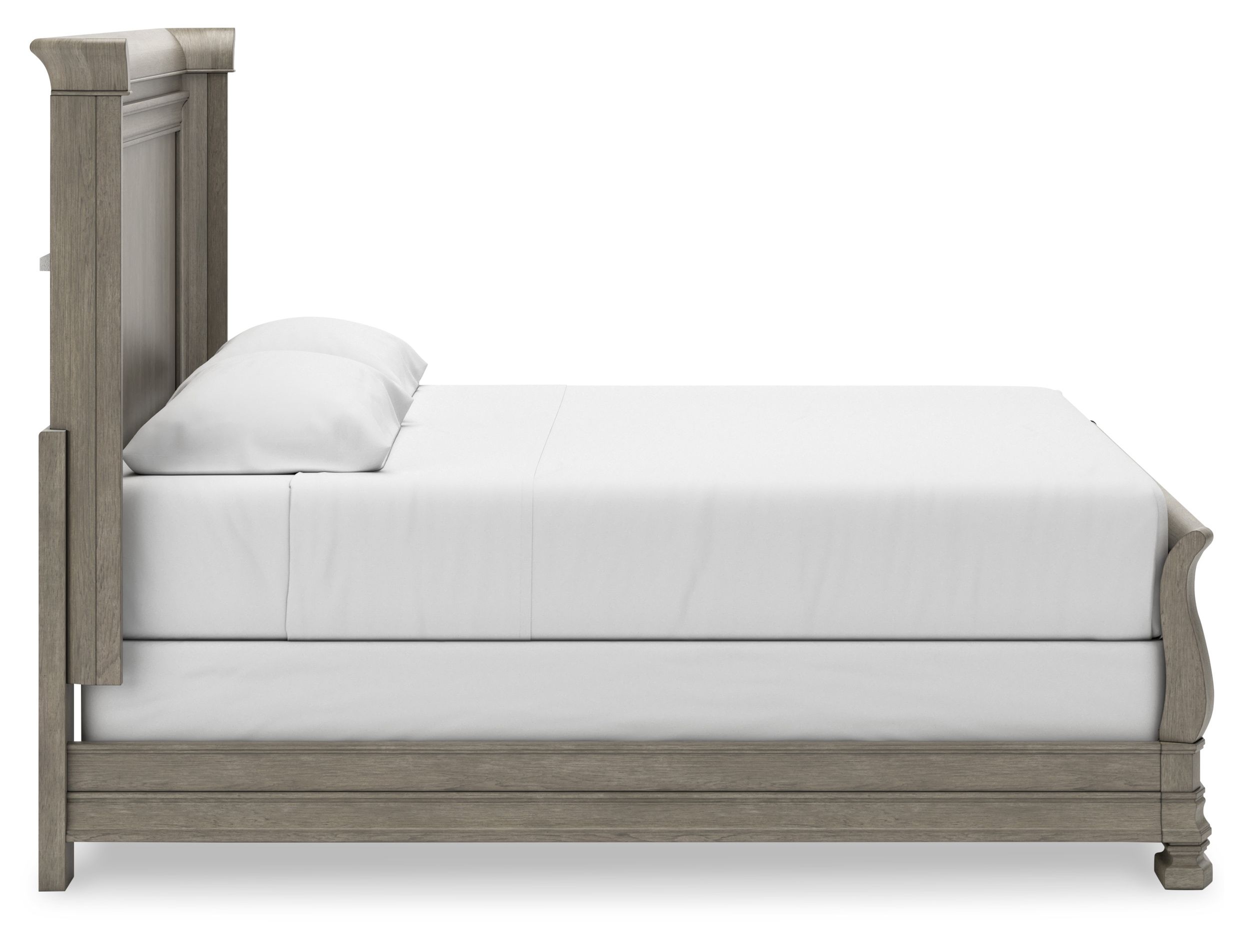 Lexorne Wood Sleigh Bed, King Size