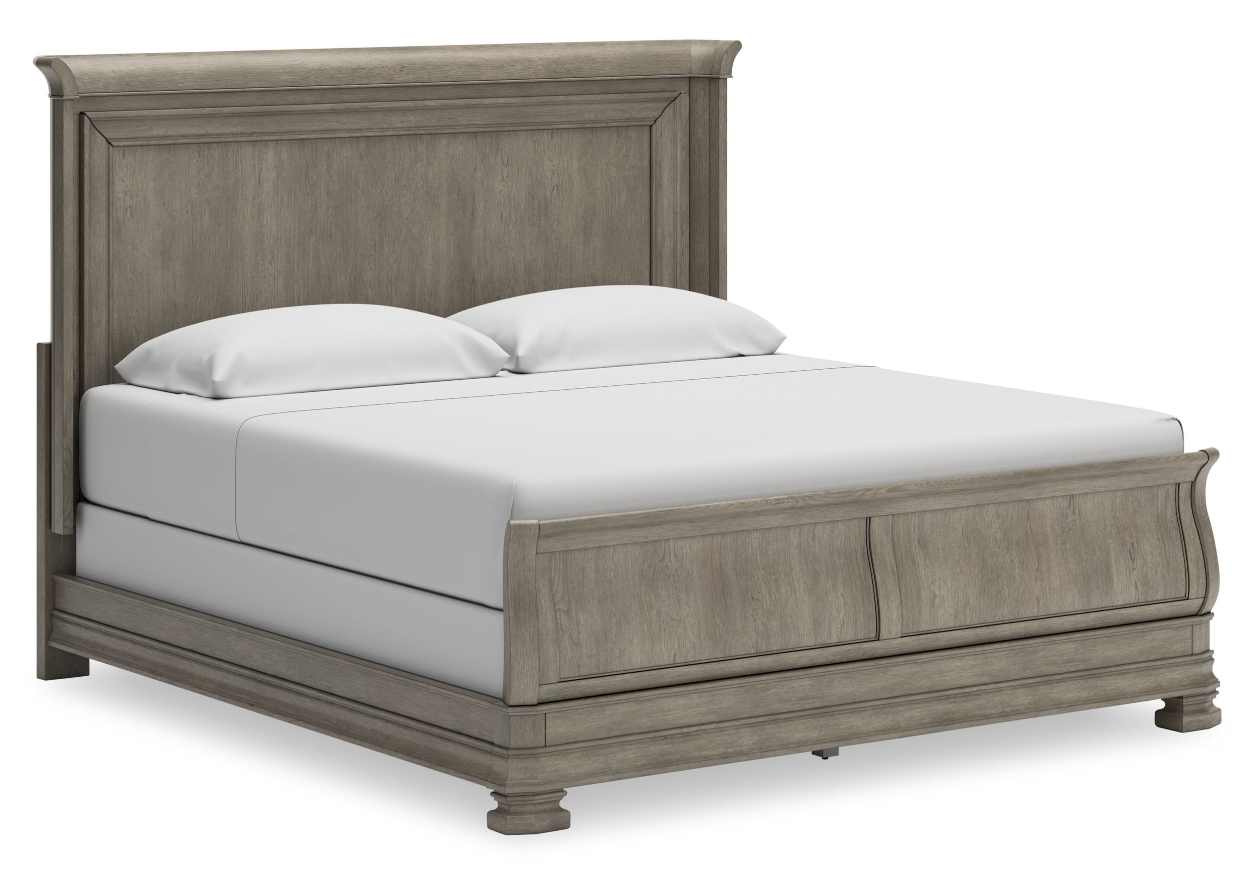 Lexorne Wood Sleigh Bed, California King Size