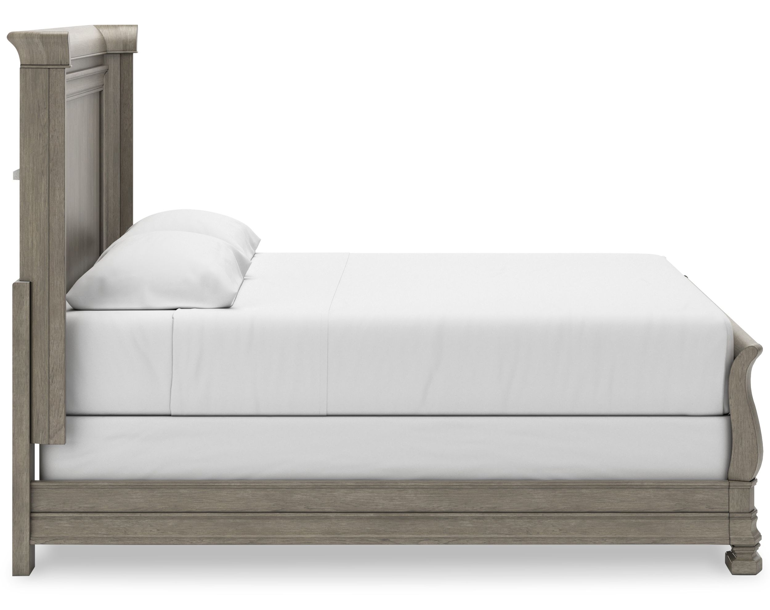 Lexorne Wood Sleigh Bed, California King Size