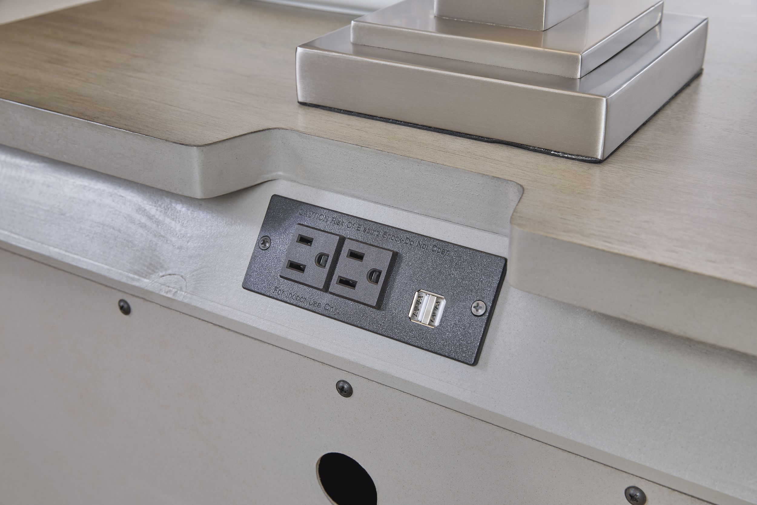 Lexorne Wood 3-Drawer Nightstand w/USB Charger