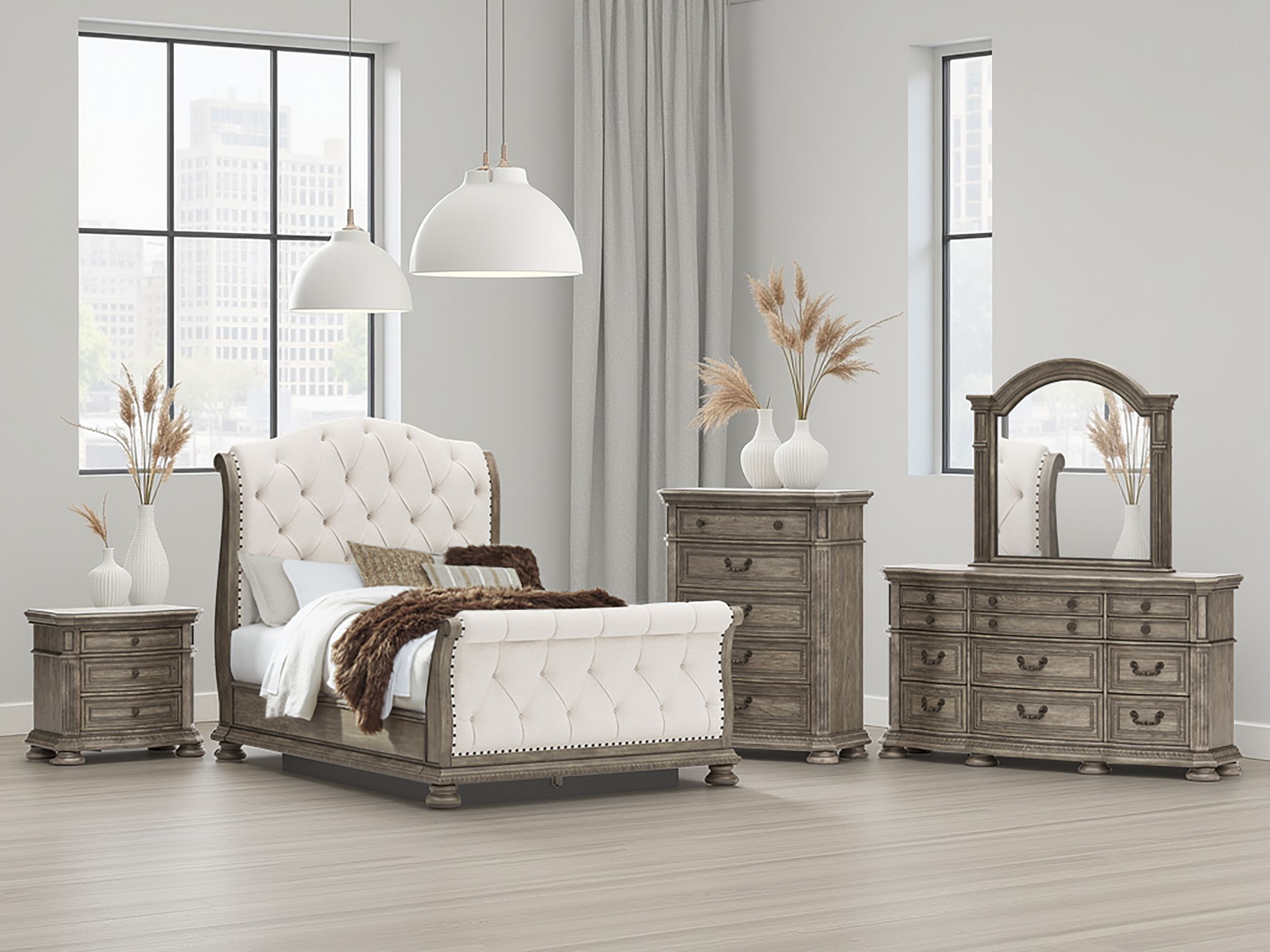 Ardenfield Fabric/Wood Bedroom Set
