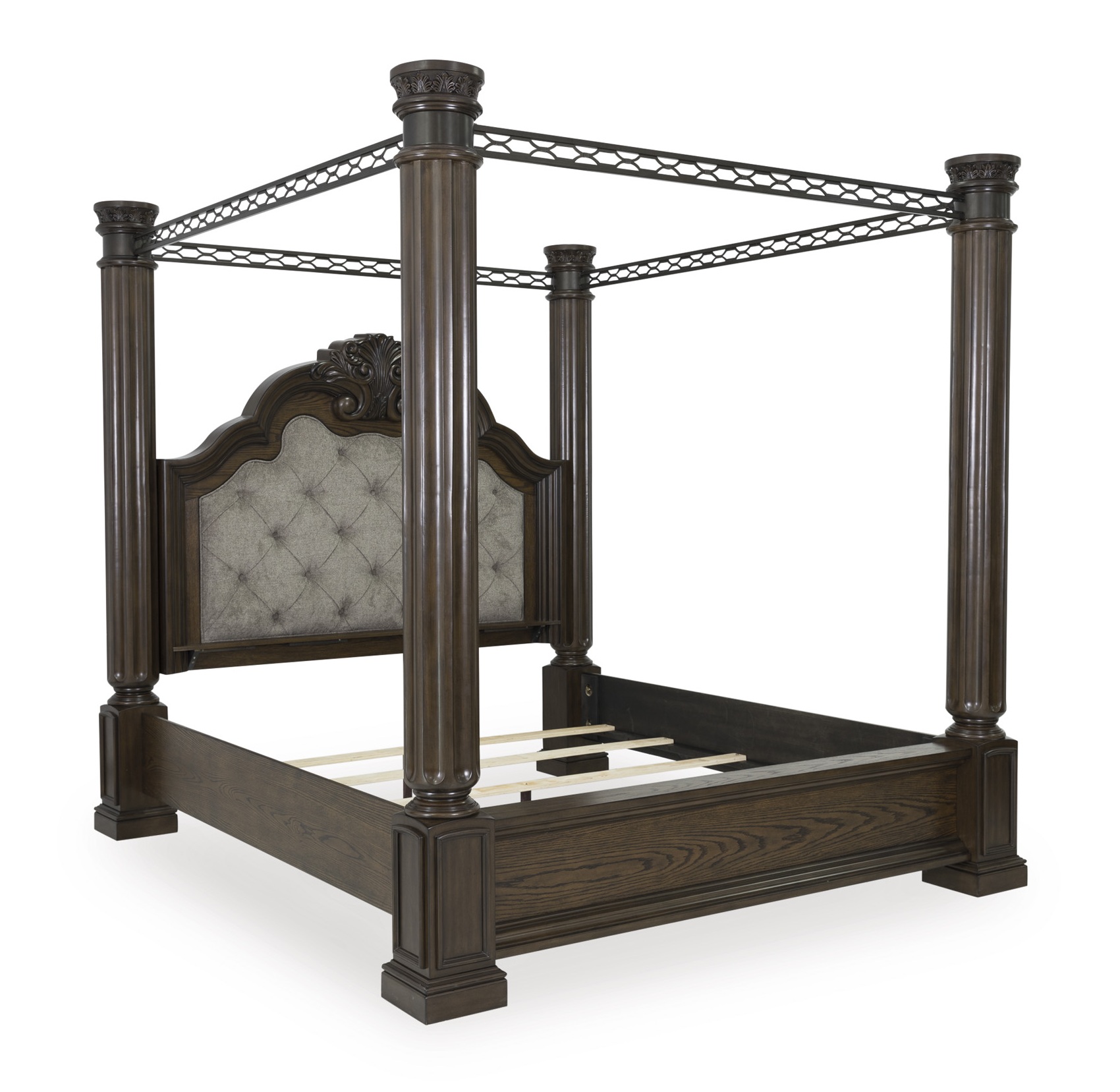 Ashley SM Maylee Polyester Fabric Upholstered Canopy Bedroom Set