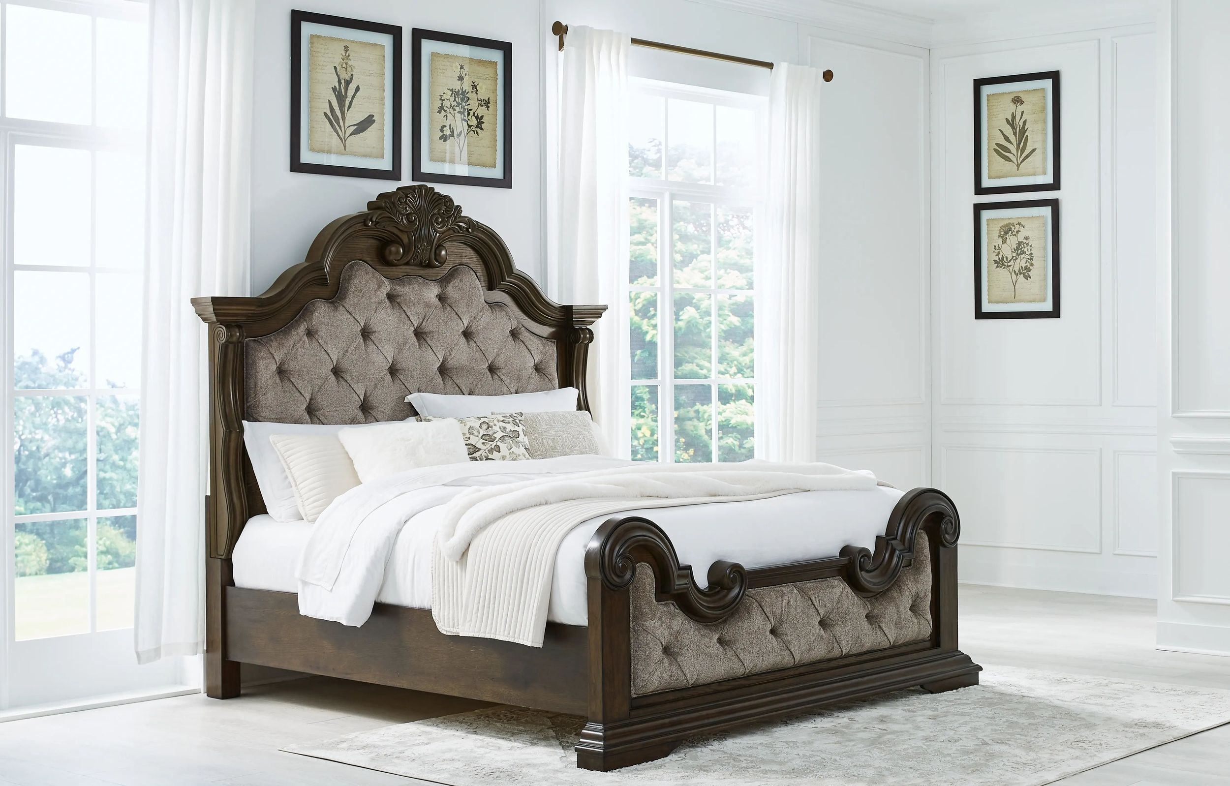 Ashley SM Maylee Polyester Fabric Upholstered Bedroom Set