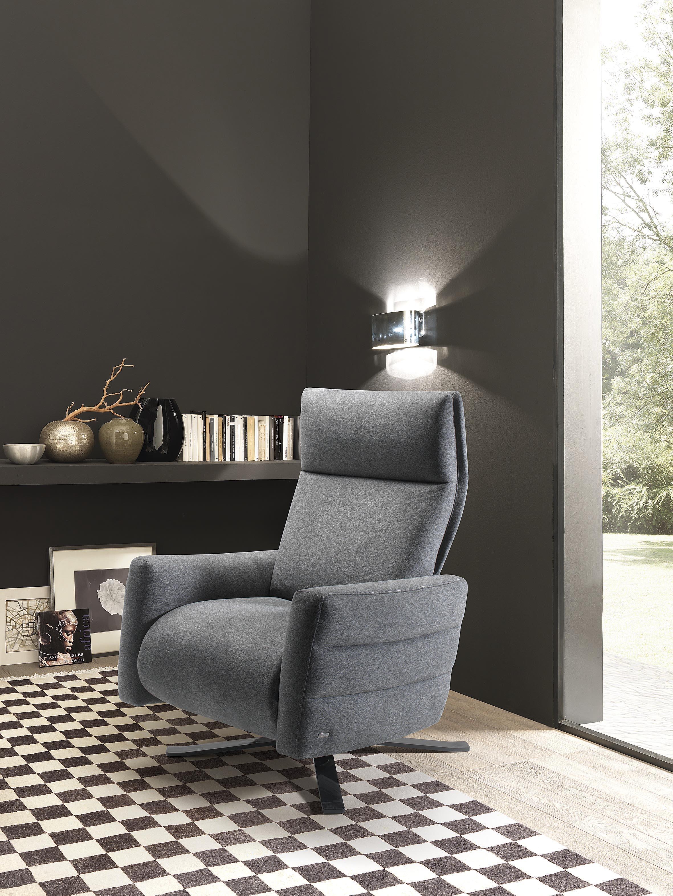 Istante Fabric/Leather Swivel Electric Recliner w/Battery
