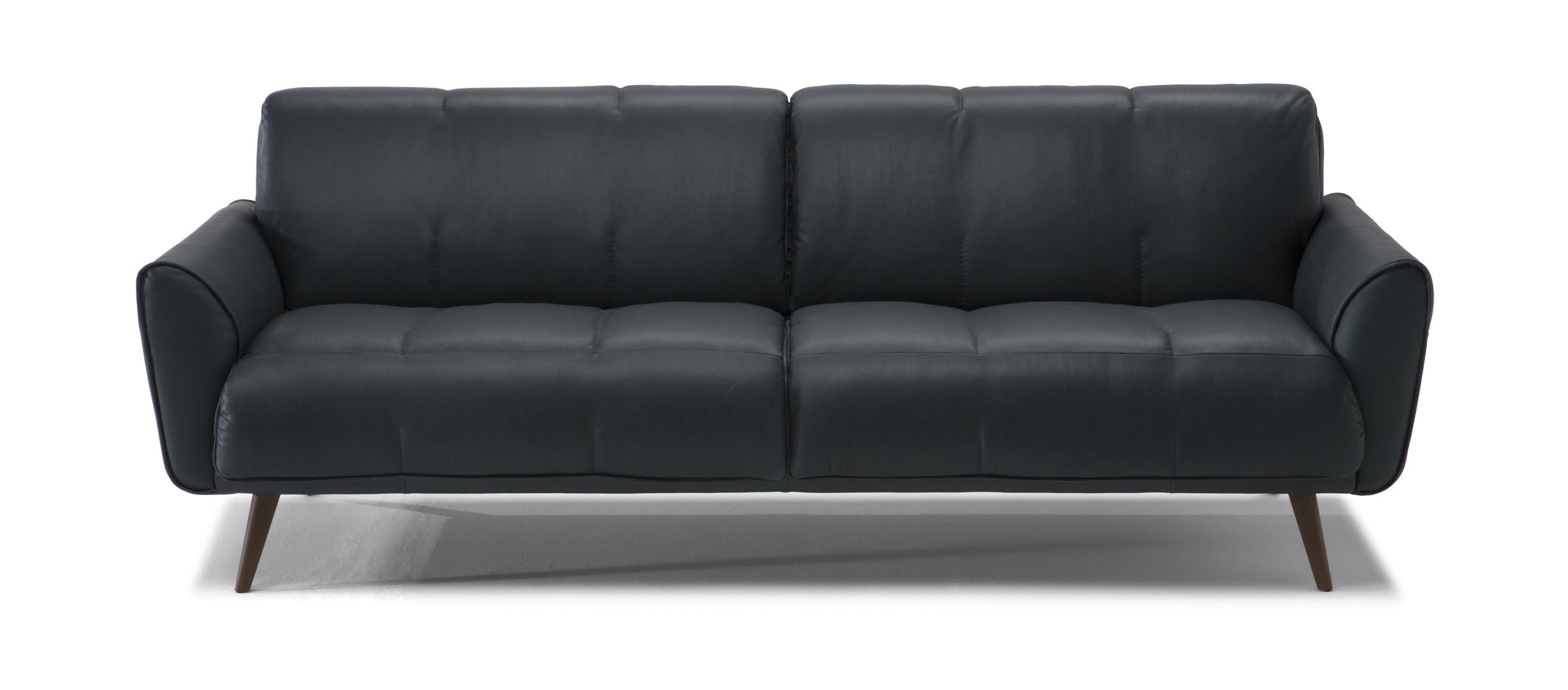 Talento Fabric/Leather Sofa w/ Wood Panel