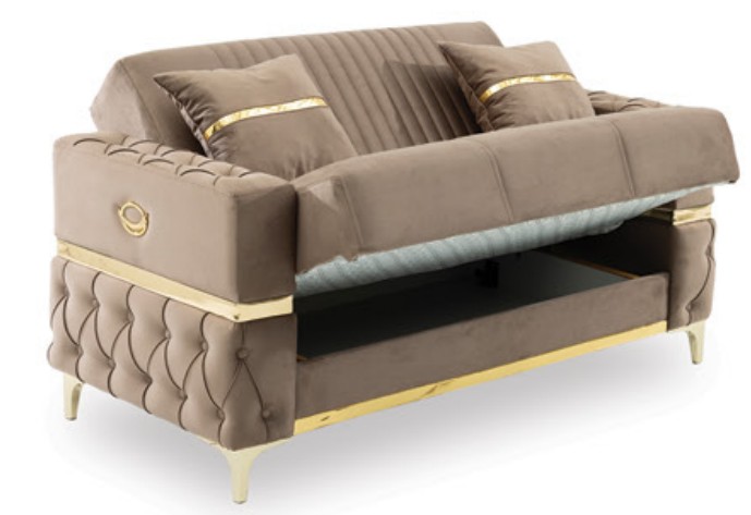 Bambi Microfiber Convertible Storage Living Room Set