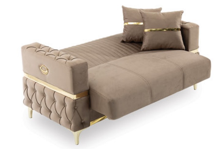 Bambi Microfiber Convertible Storage Loveseat