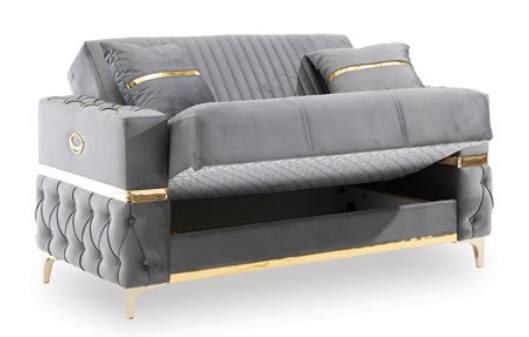 Bambi Microfiber Convertible Storage Living Room Set
