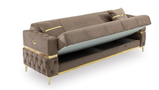 Bambi Microfiber Convertible Storage Sofa