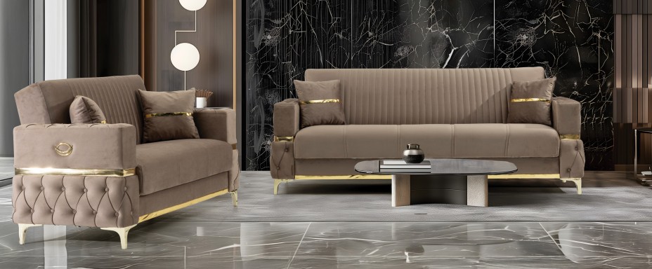 Bambi Microfiber Convertible Storage Sofa