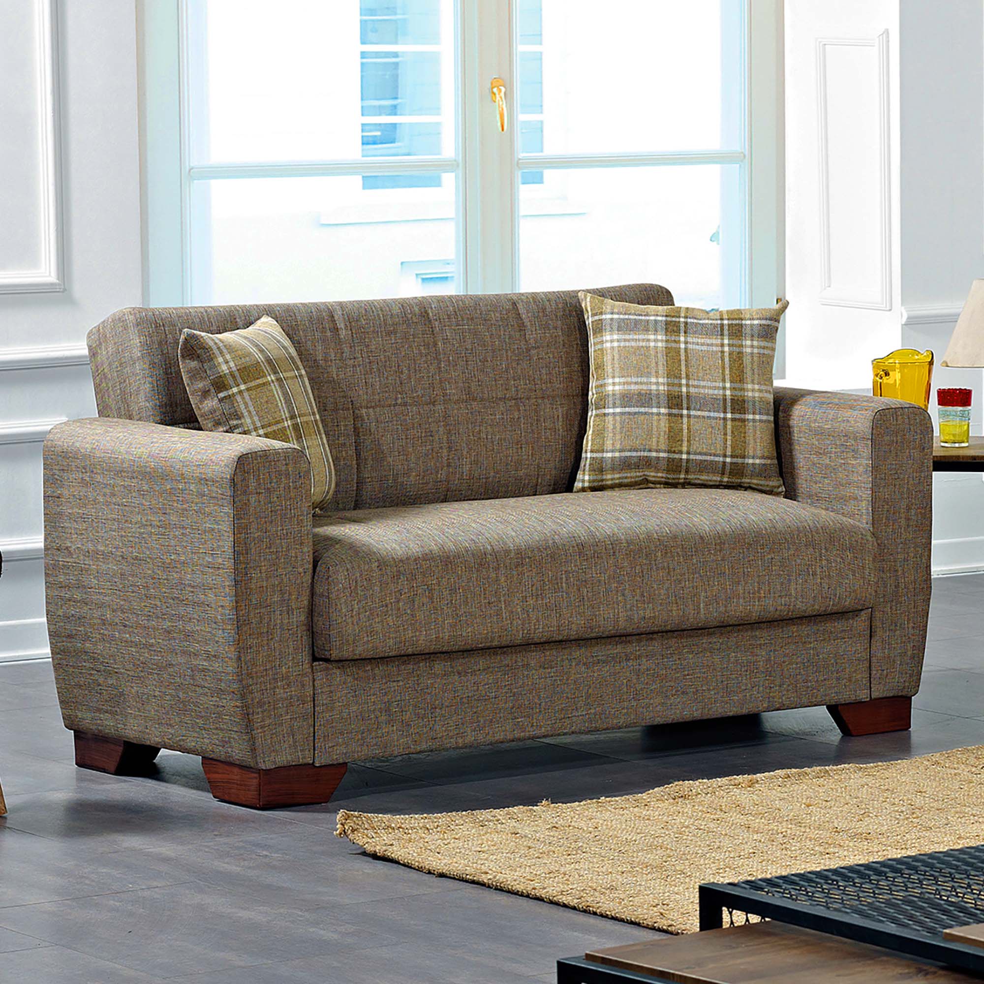 Barato Fabric Convertible Loveseat
