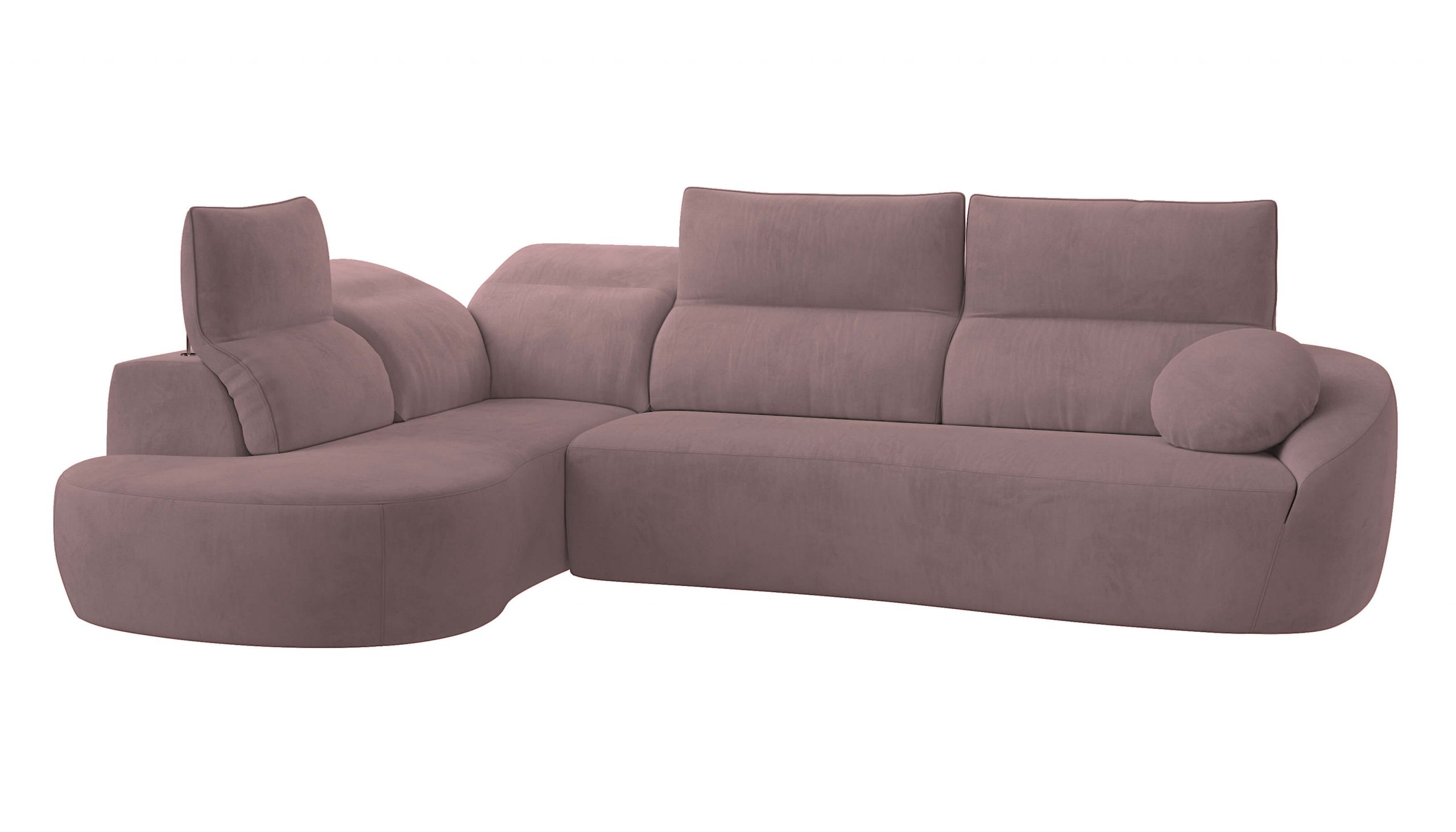 Barcelona Microfiber Fabric L-Shaped Sectional Sofa w/Left Bumper Chaise