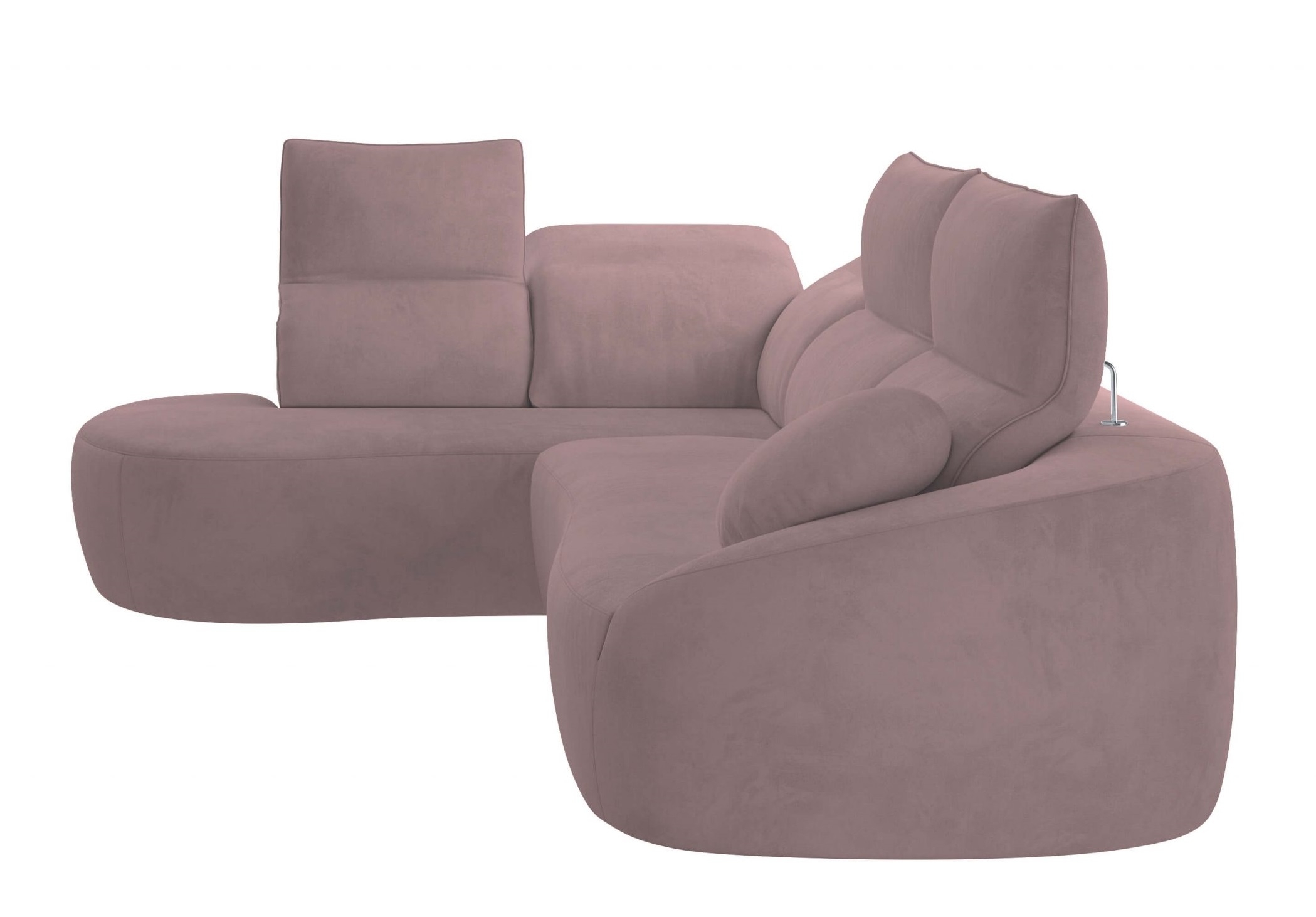 Barcelona Microfiber Fabric L-Shaped Sectional Sofa w/Left Bumper Chaise
