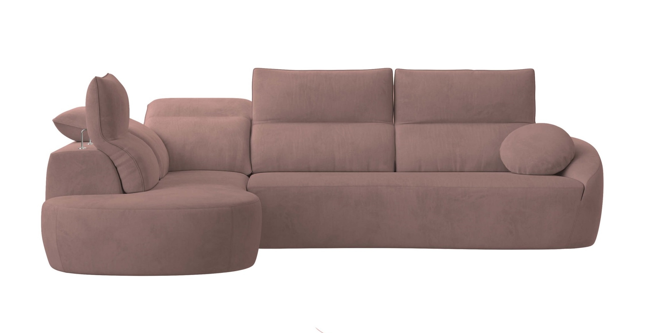 Barcelona Microfiber Fabric L-Shaped Sectional Sofa w/Left Bumper Chaise