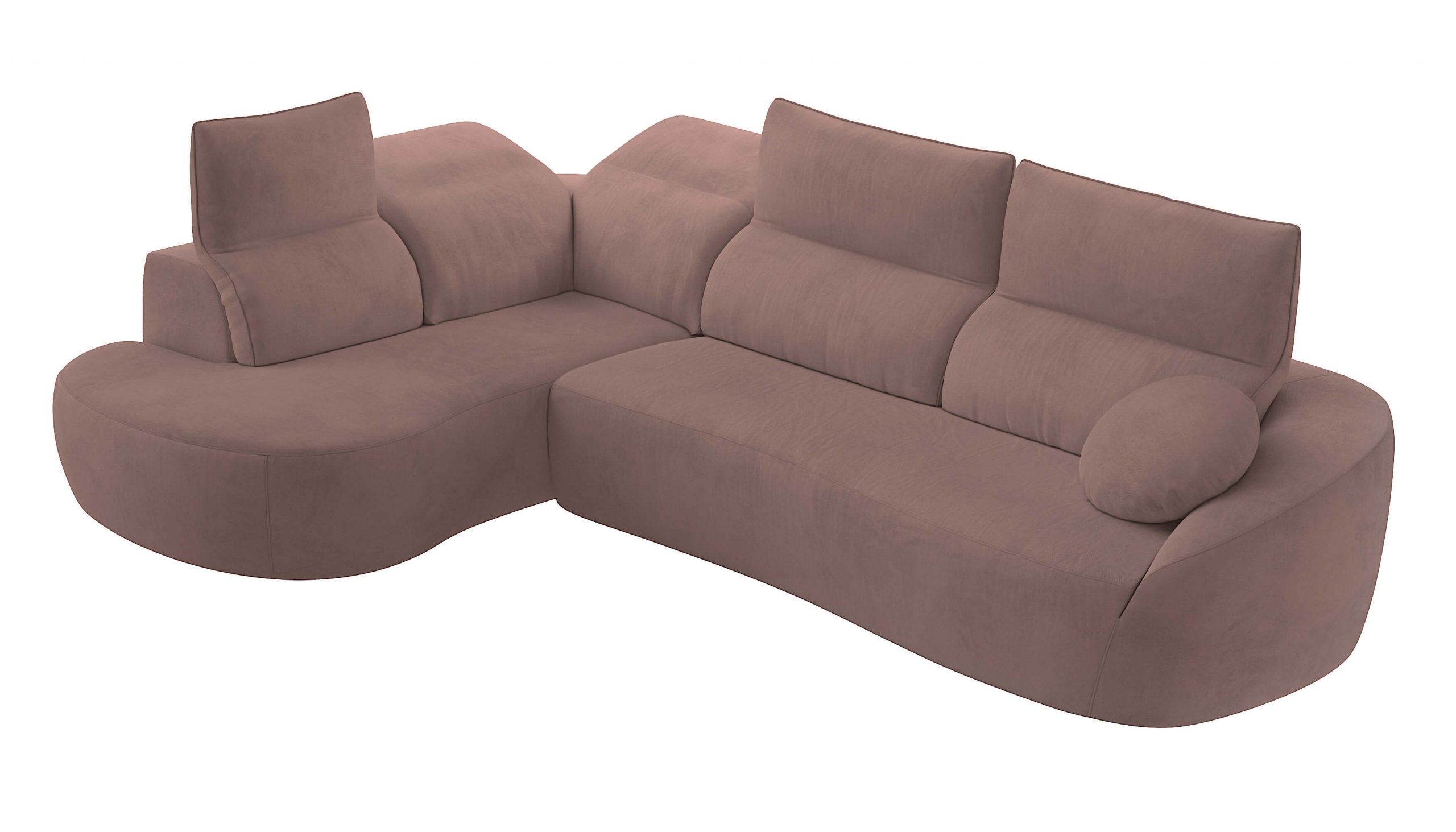 Barcelona Microfiber Fabric L-Shaped Sectional Sofa w/Left Bumper Chaise