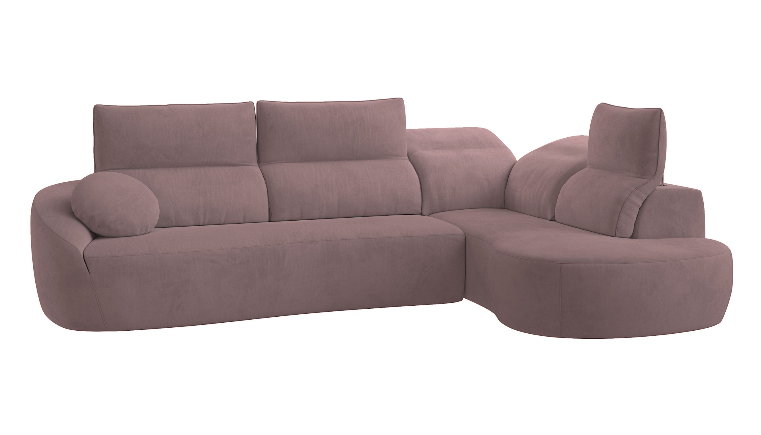 Barcelona Microfiber Fabric L-Shaped Sectional Sofa w/Right Bumper Chaise