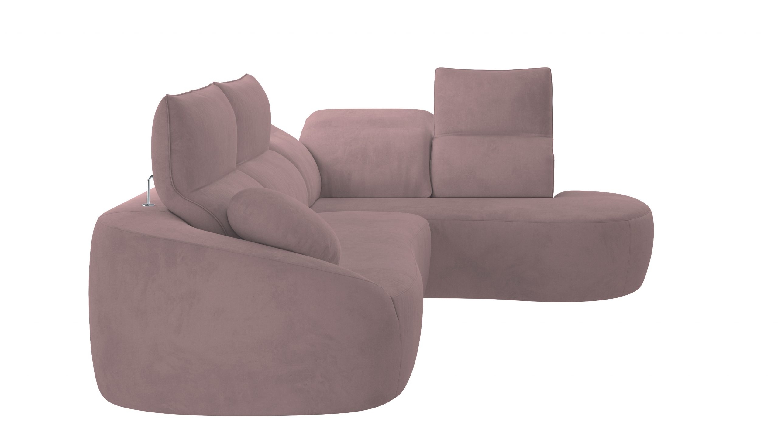 Barcelona Microfiber Fabric L-Shaped Sectional Sofa w/Right Bumper Chaise