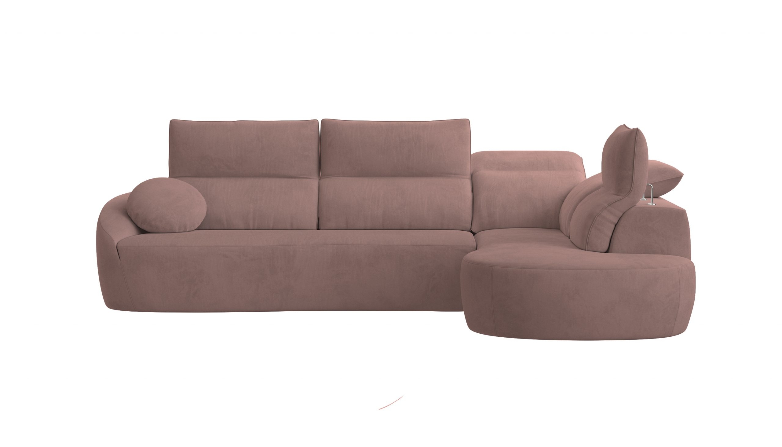 Barcelona Microfiber Fabric L-Shaped Sectional Sofa w/Right Bumper Chaise