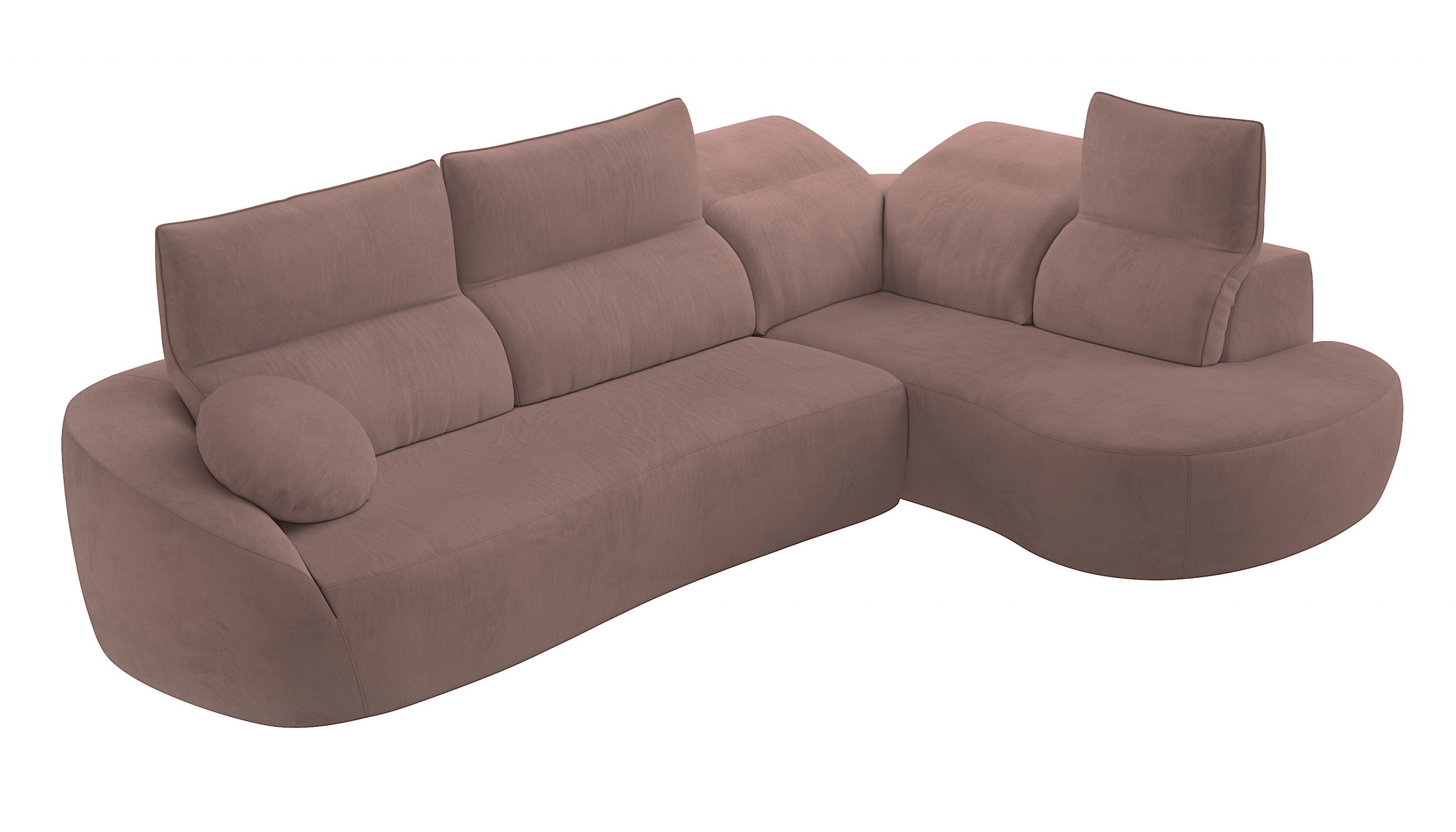 Barcelona Microfiber Fabric L-Shaped Sectional Sofa w/Right Bumper Chaise