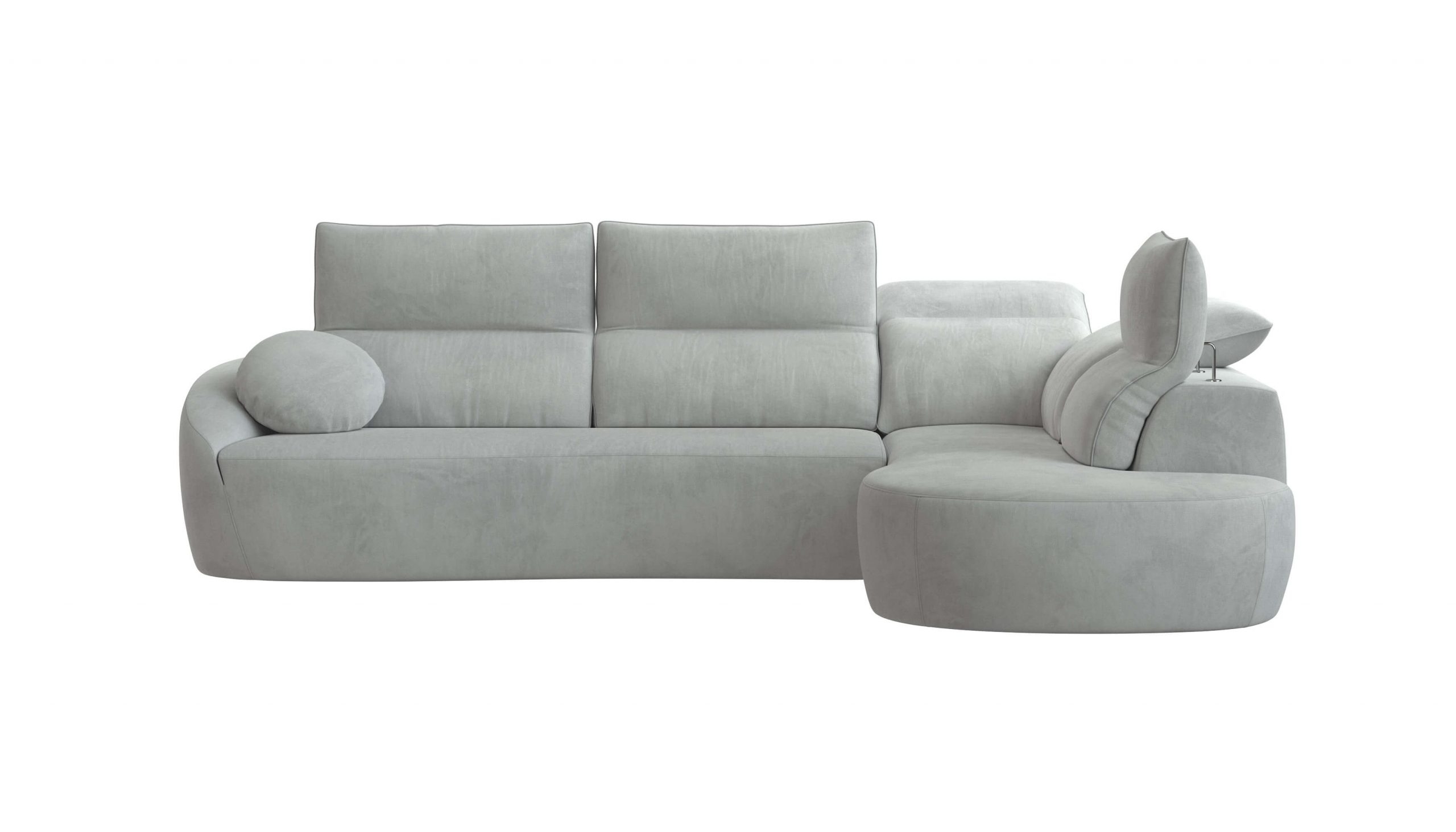 Barcelona Microfiber Fabric L-Shaped Sectional Sofa w/Right Bumper Chaise