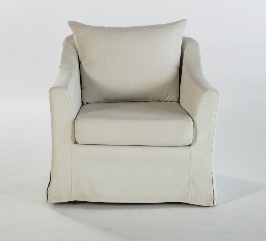 Barlow Fabric Accent Swivel Armchair w/Ottoman