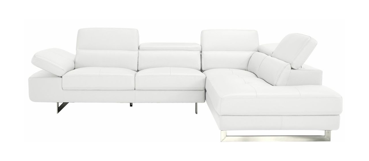 Barts Leatherette L-Shape Sectional w/Motion Headrests, Right Arm Chaise Facing