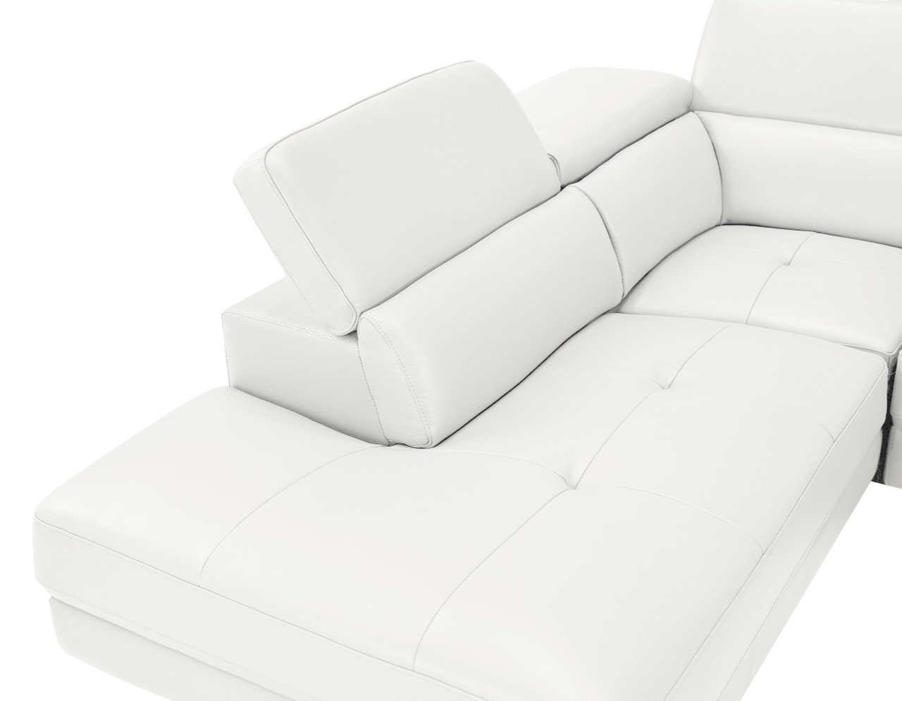 Barts Leatherette L-Shape Sectional w/Motion Headrests, Left Arm Chaise Facing